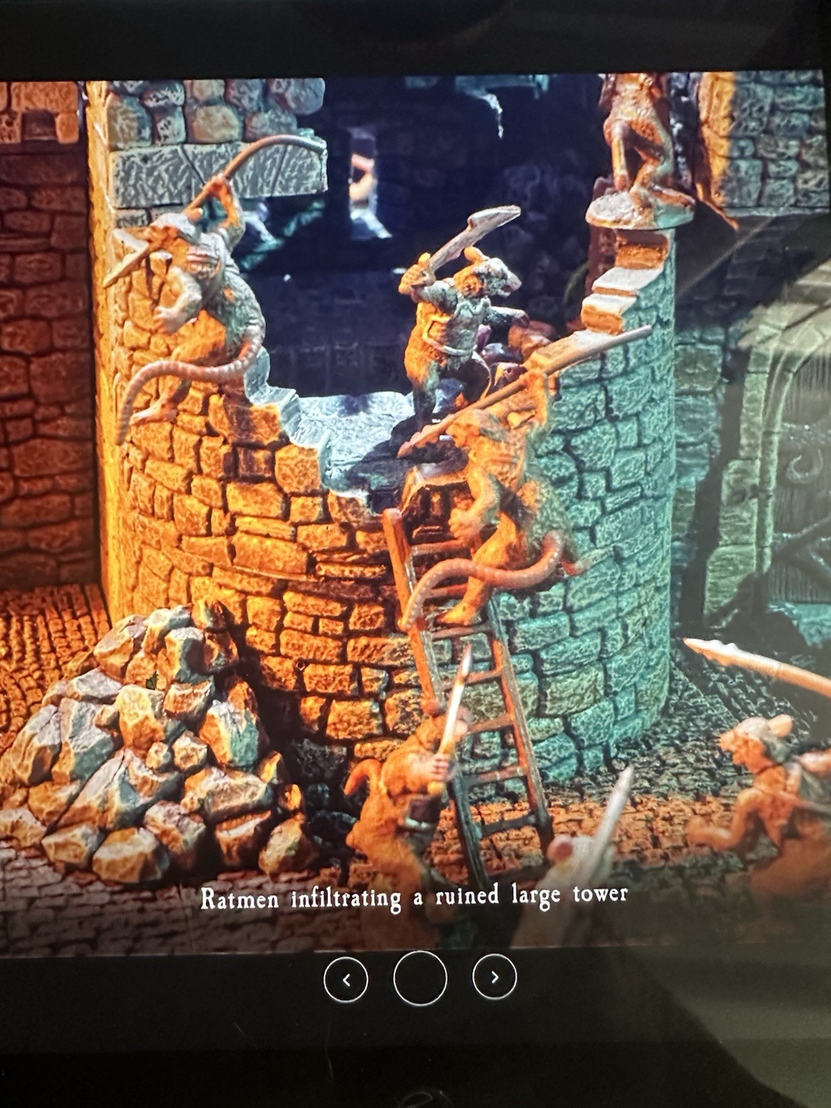 Dwarven Forge Terrain:  Castle Builder Ruined 6 Inch Tower Wall .￼