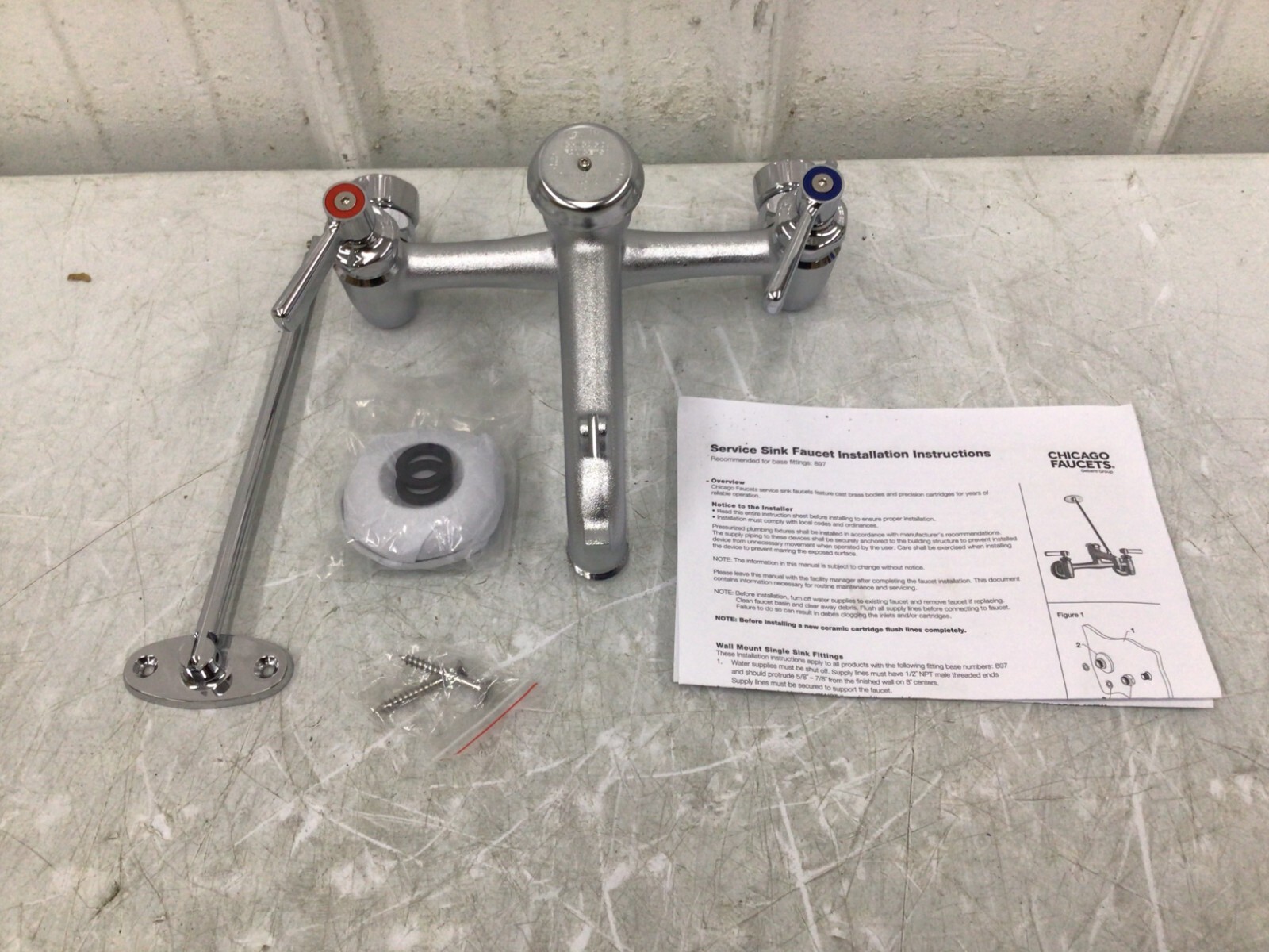 CHICAGO FAUCET 897-RCF Service Sink Faucet, Rough Chrome