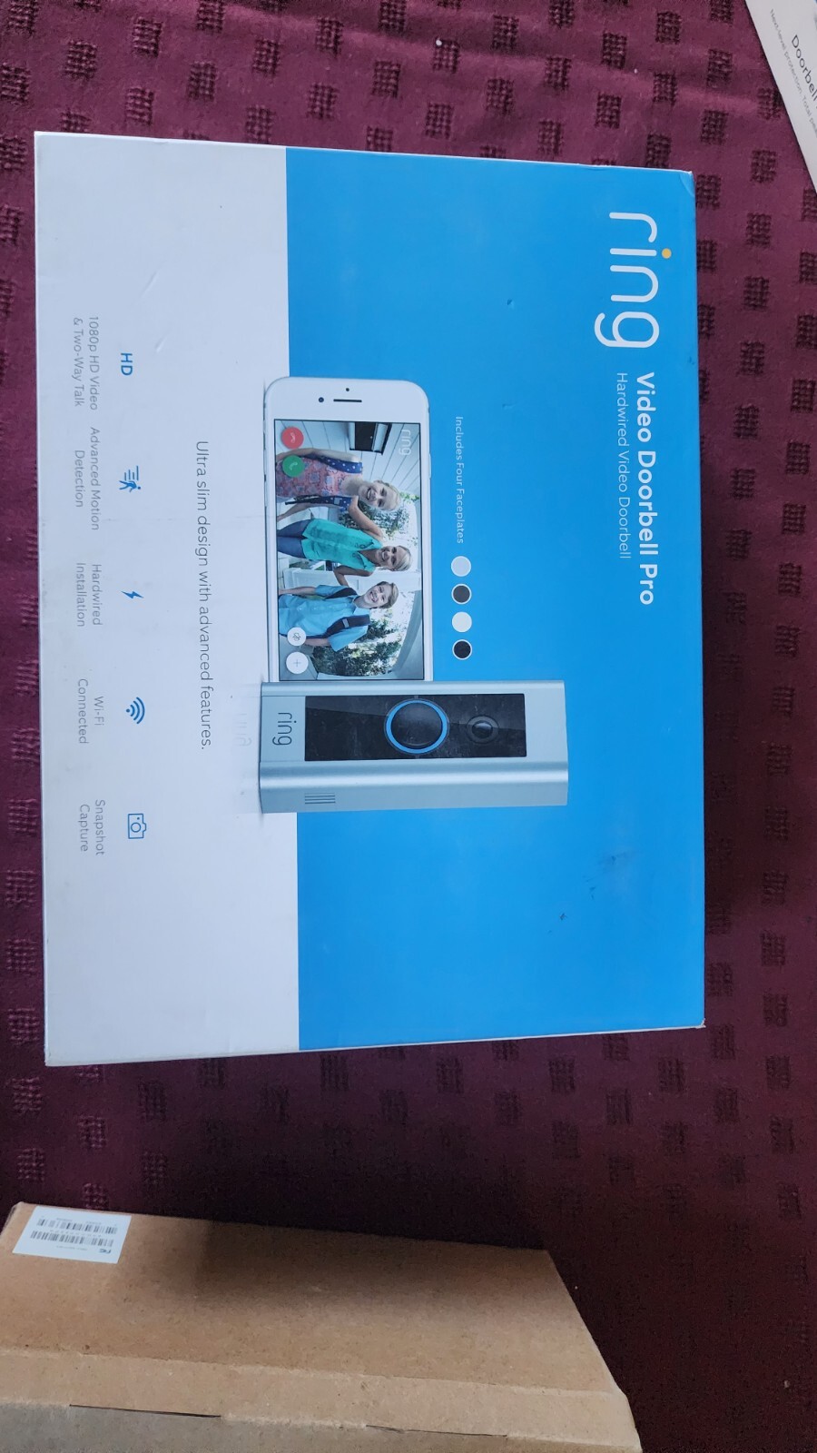 Ring Video Doorbell Pro (1st gen box, including 3 color faceplate)