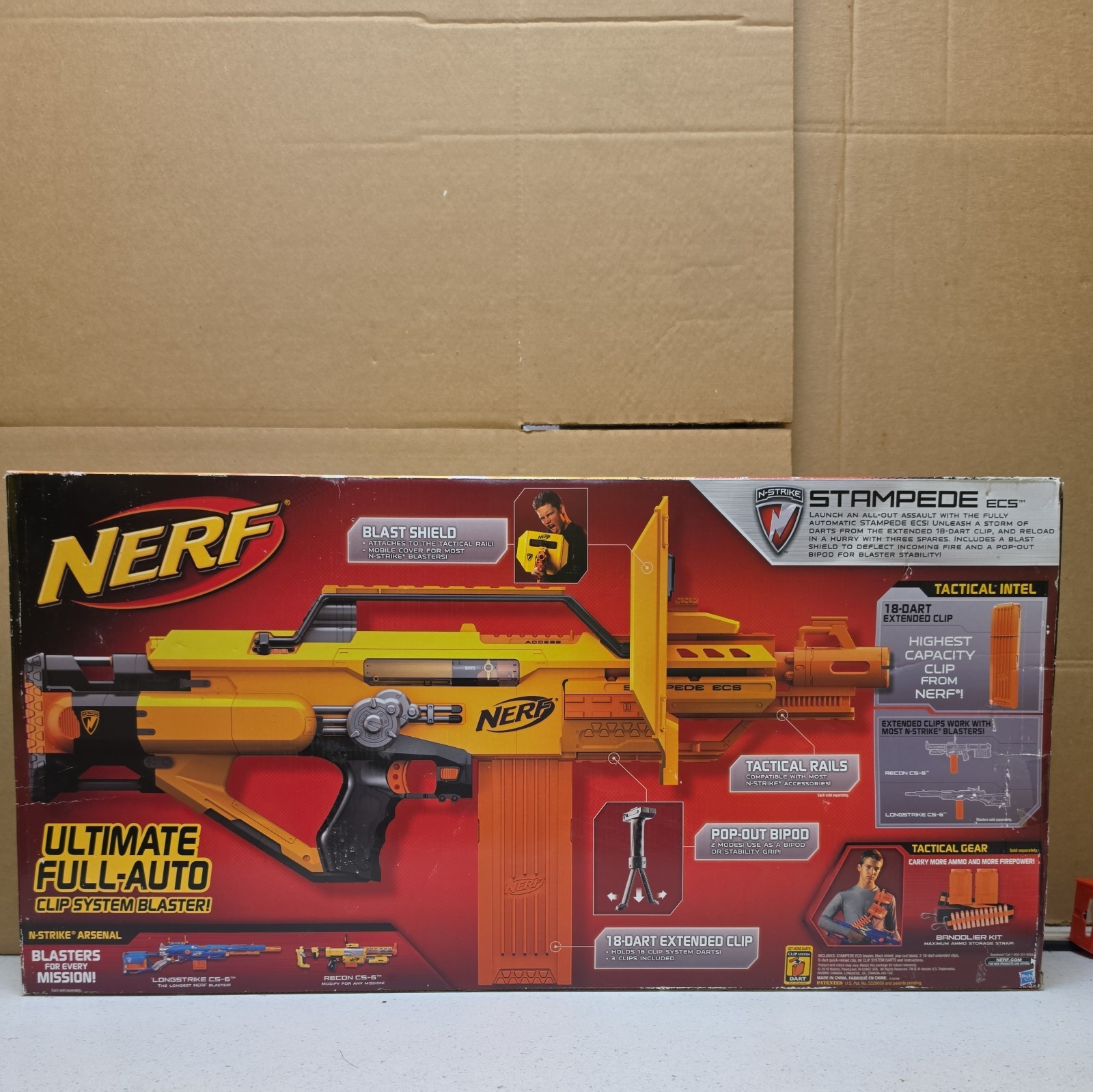 Nerf N-Strike Stampede ECS Ultimate Full-Auto Clip System Blaster -New