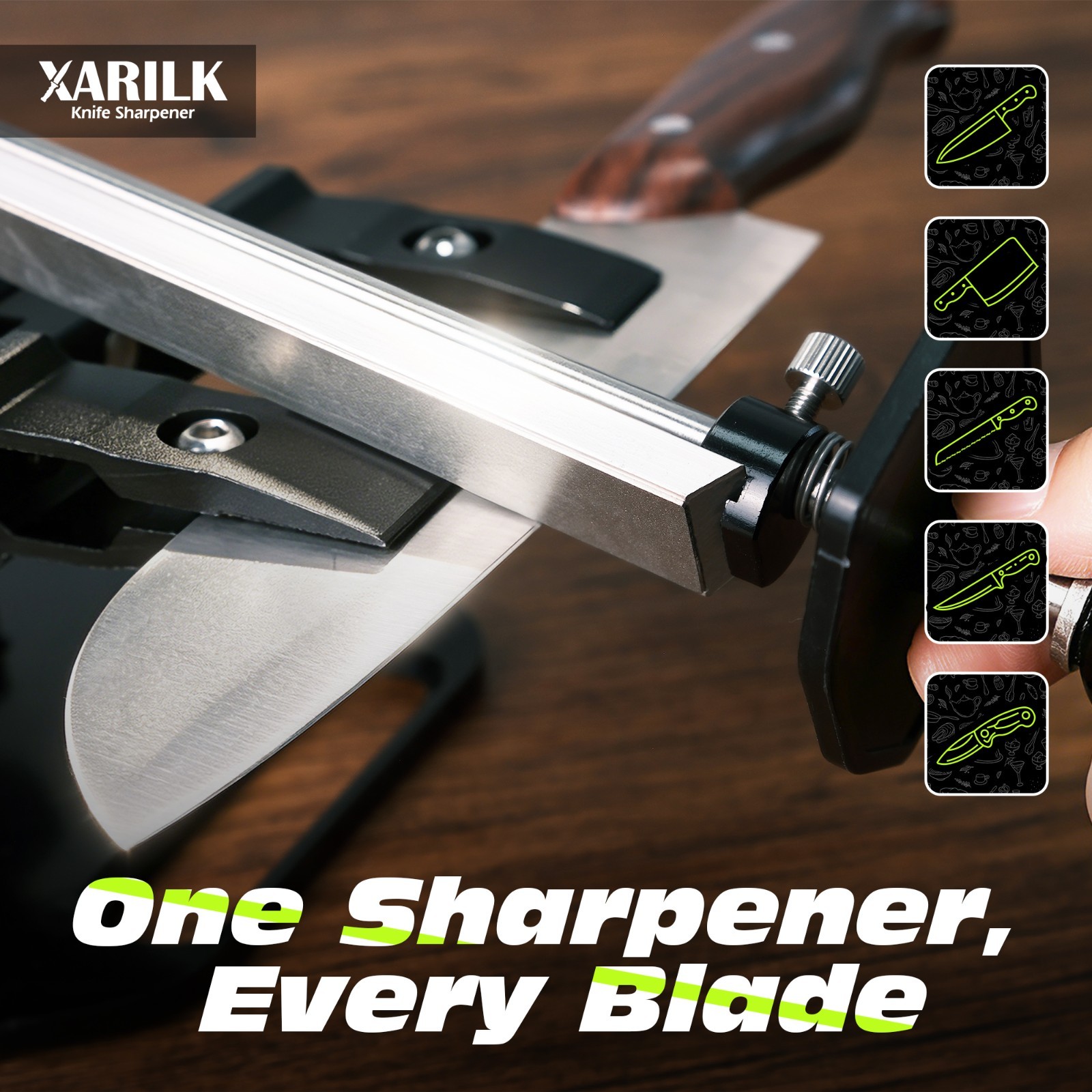 GEN4 Adjustable Guided Knife Sharpening System wIth 360° Flip Rotation