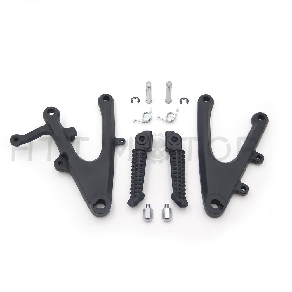 Black Front Rider Foot Pegs Bracket Fit For Yamaha Yzf R1 Yzf-R1 2004 2005 2006