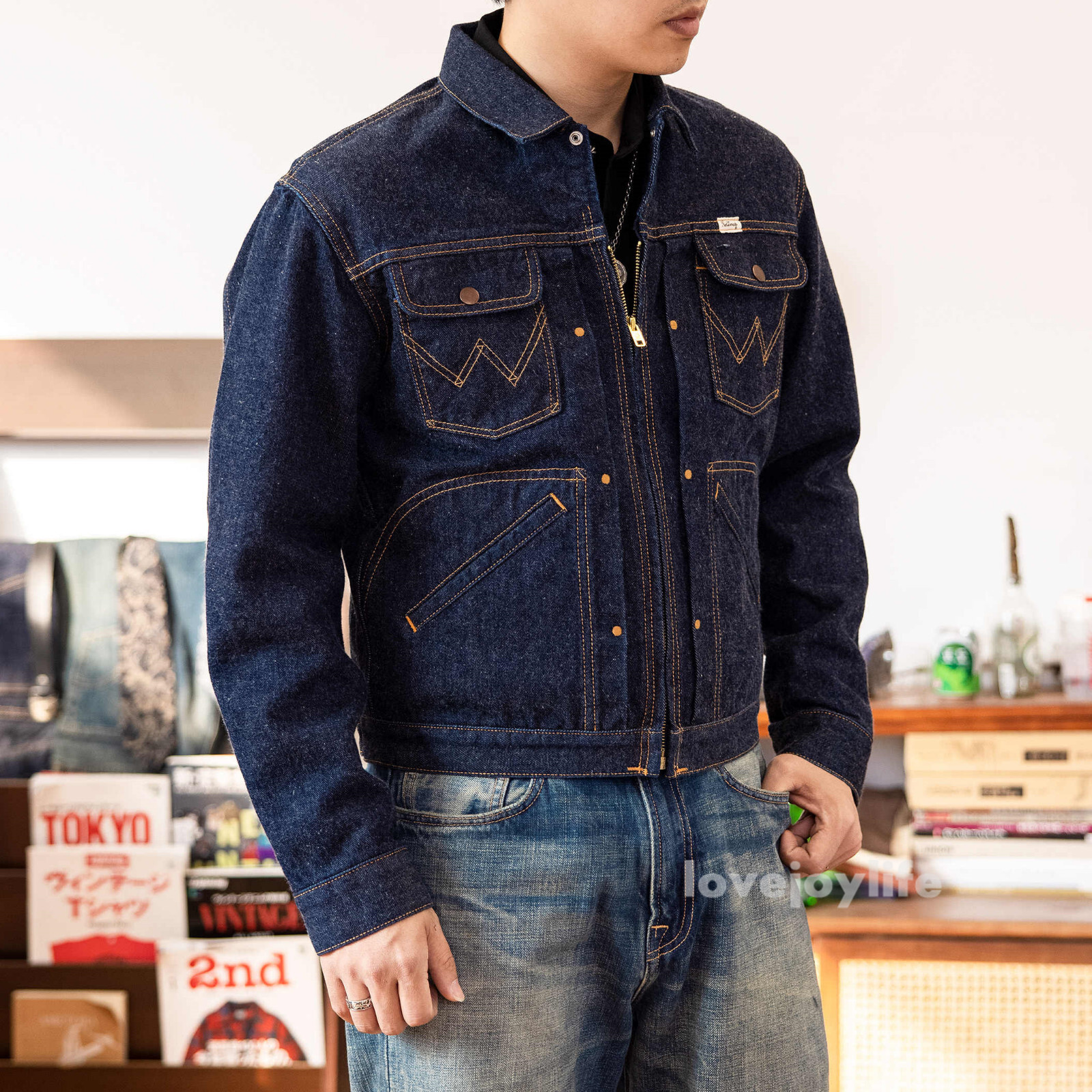 Red Tornado Fall Winter 60s 24MJ Raw Denim Jacket Short Zipped Slim Coat Cowboy