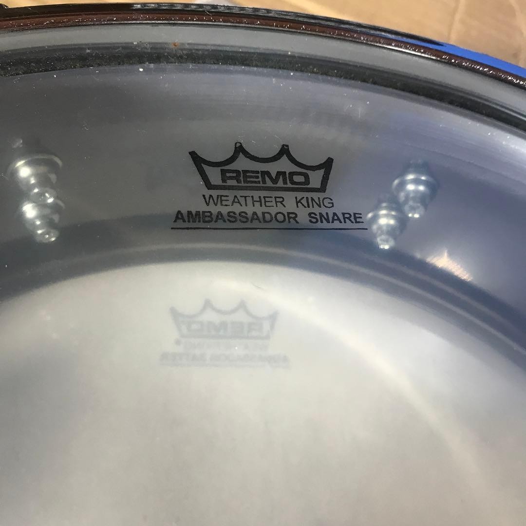Pearl Steel Shell Remo Wetherking Snare Drum with Sticker, As-Is, for Parts