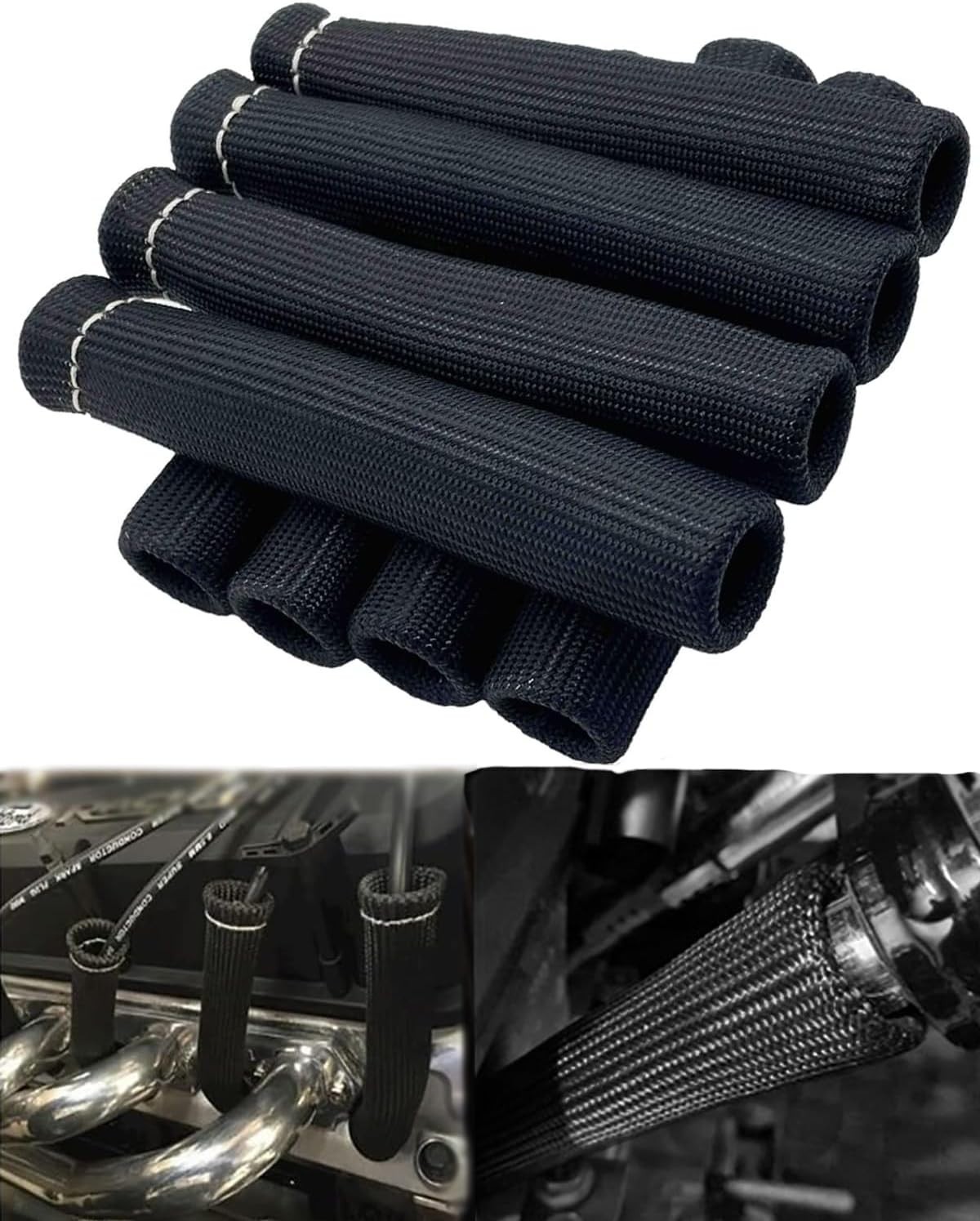 Spark Plug Wire Boots Protector - 8 PCS 2500° Spark Plug Heat Sleeve, 6 Inche...