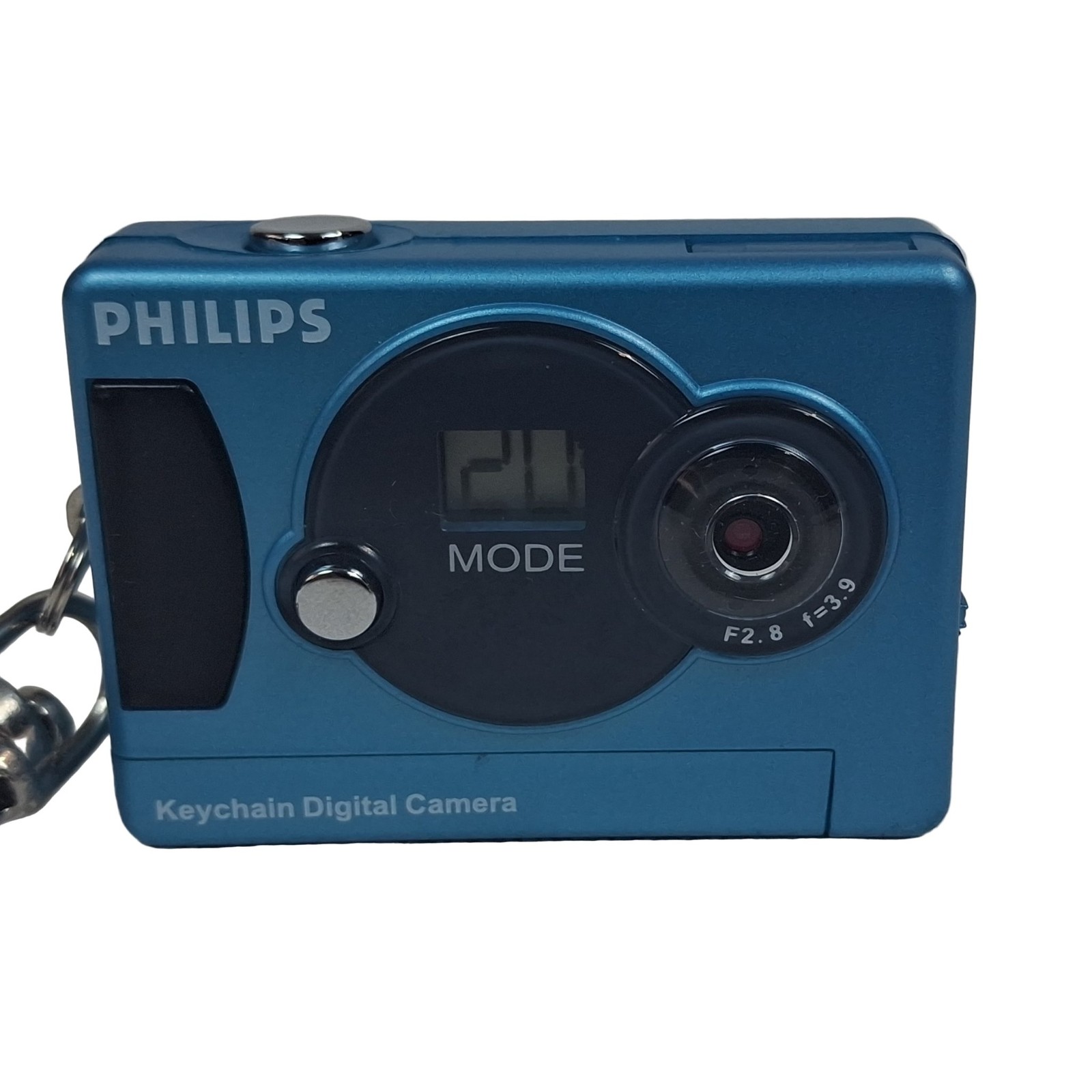 Philips Keychain Digital Camera Blue Pop-up Viewfinder Mini-USB Compact
