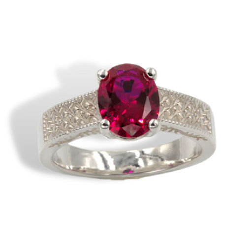 Oval Engraved Design Pre-notched Ring Mounting