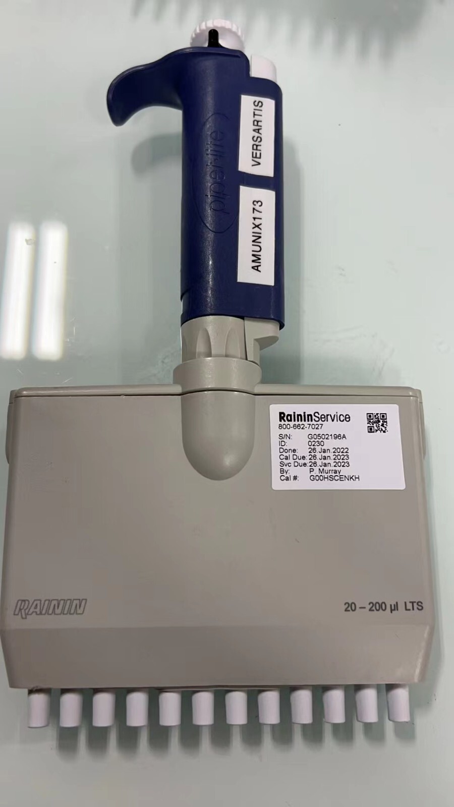 Rainin Pipet-Lite Multichannel Pipette, 12 Channel, 20-200 uL, LTS