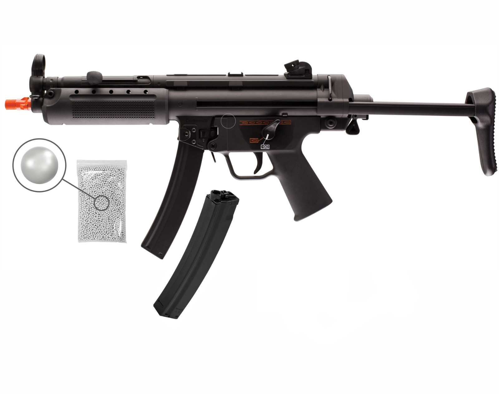 Umarex HK MP5 A5 AEG 6mm Airsoft Rifle w/ Pack of 1000x BBs and Extra Mag Bundle