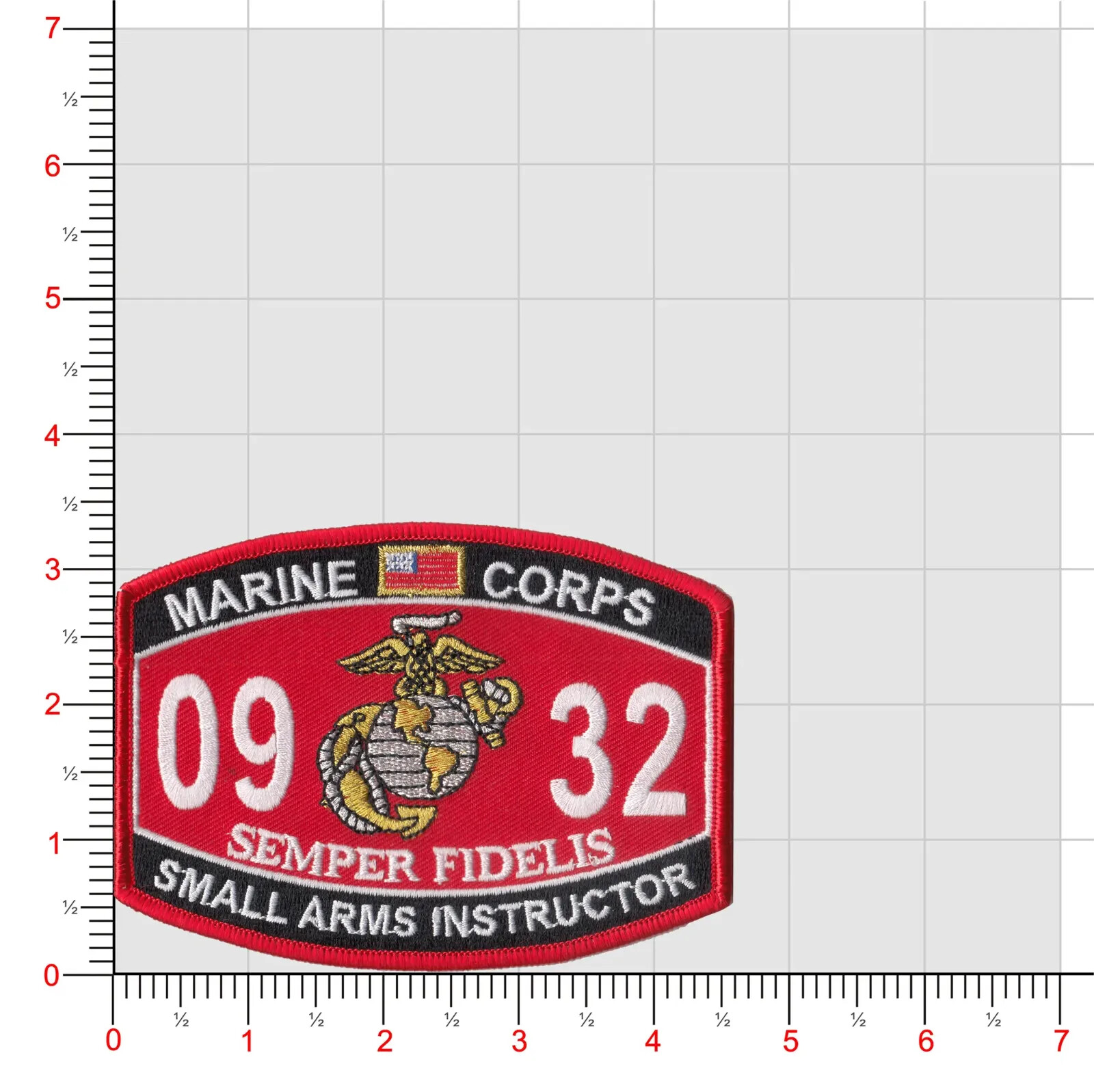 4.5" MARINE CORPS MOS 0932 SMALL ARMS INSTRUCTOR EMBROIDERED PATCH