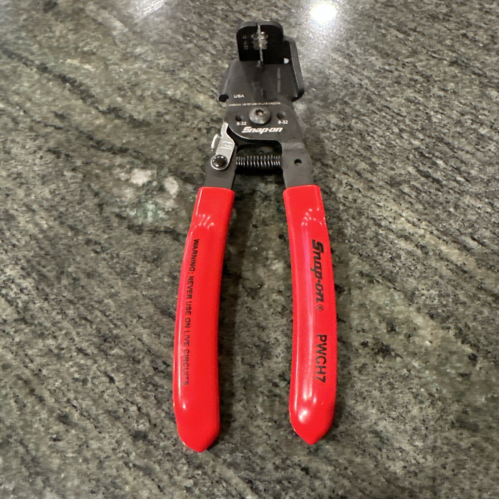 Snap On pwch7 7” in-line wire stripper / cutter red