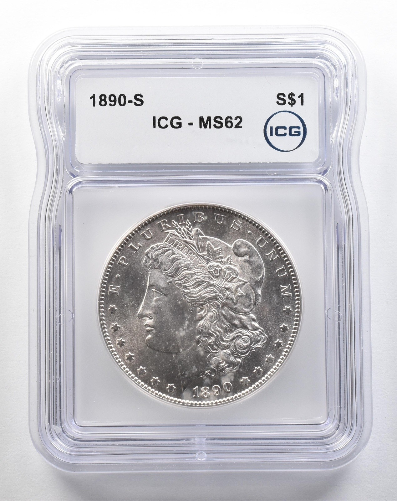1890-S Morgan Silver Dollar MS62 ICG *3813
