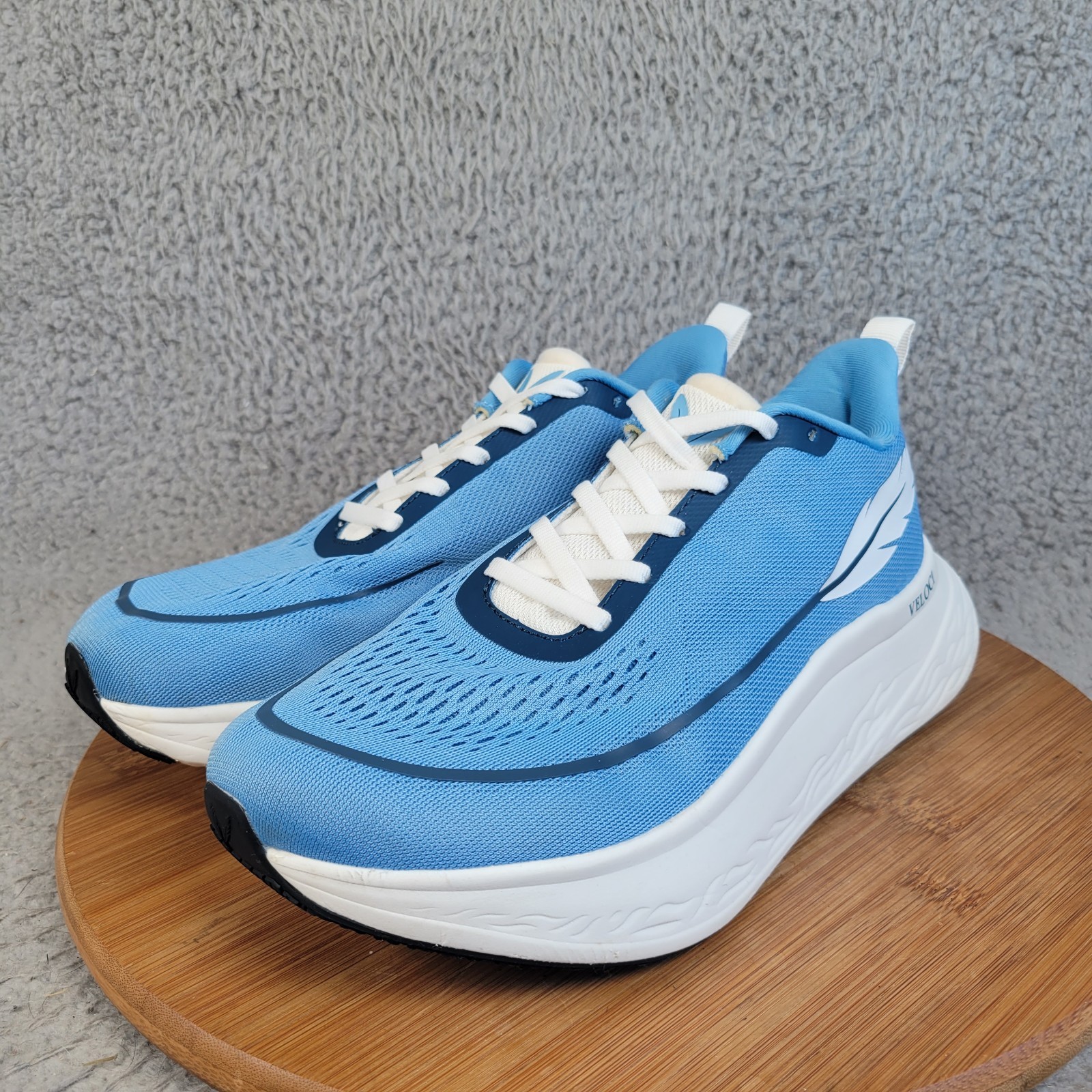 Veloci Ascent Shoes Womens 8 Blue White Running Lace Up Sneakers 10 mm Drop