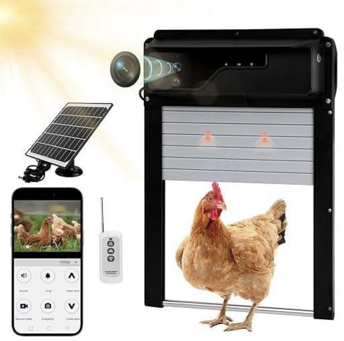 AiMQnLe HH 104050 Solar Automatic Chicken Coop Door