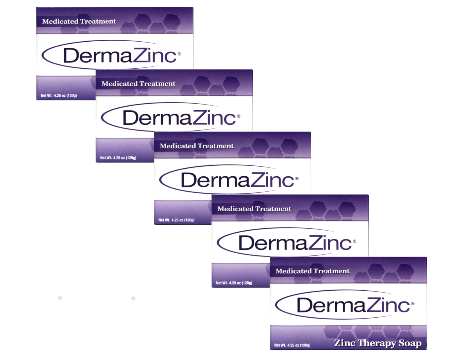 DermaZinc Medicated Treatment Zinc Therapy Soap, 4.25oz - Pack of 5