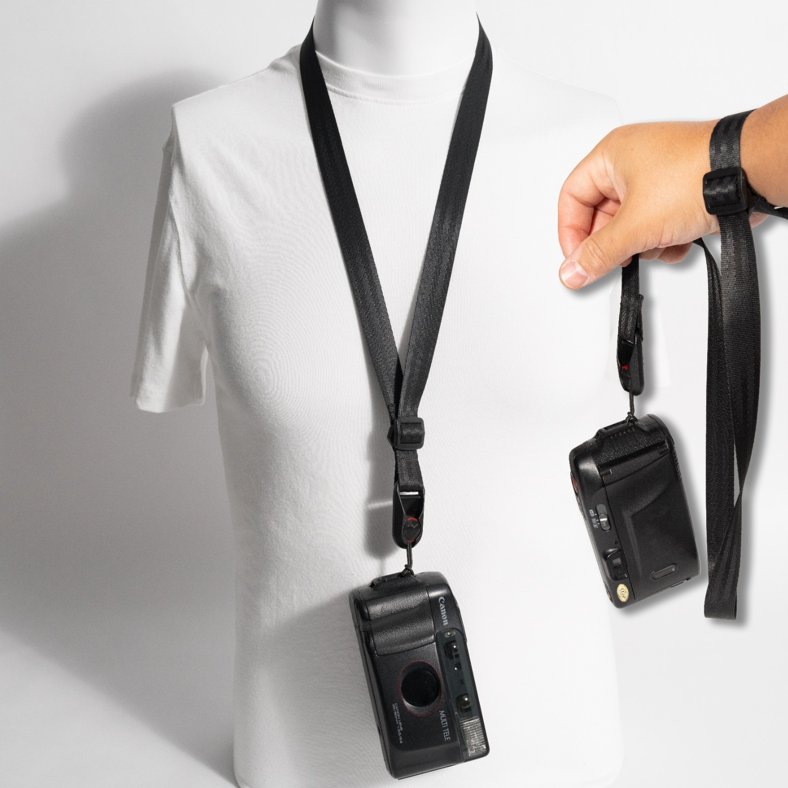 Lanyard Style Pocket Camera Strap Black + Peak Design Anchor  40" x 3/4"
