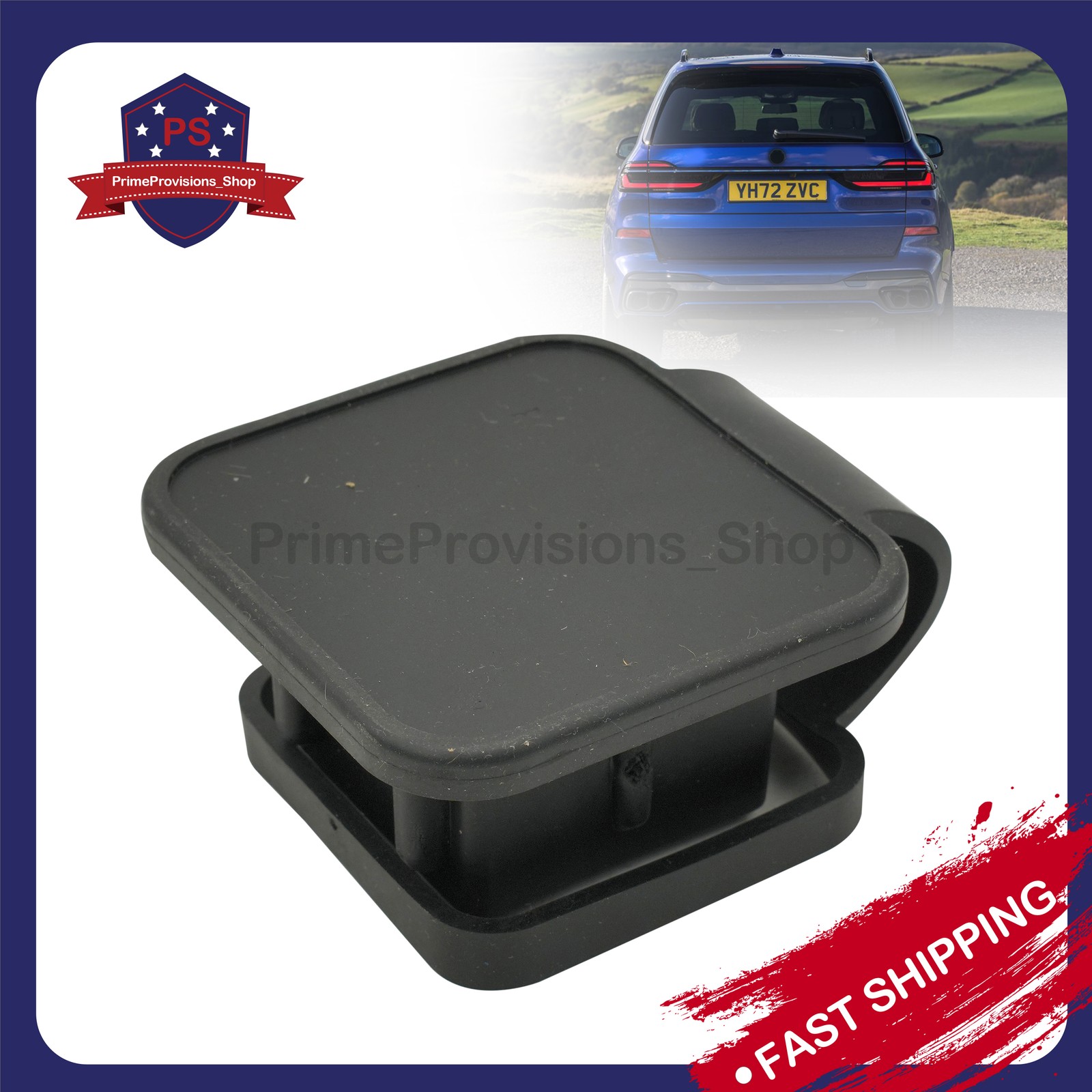 2"(Inch) Hitch Receiver Cover 4-Way Flat Insert Rubber Tow Trailer Tube Plug Cap