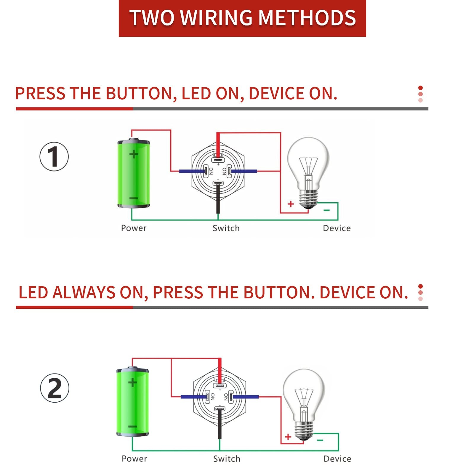 Push Start Ignition Switch, Off-(ON) Instant Engine Start Push Button Switch,...