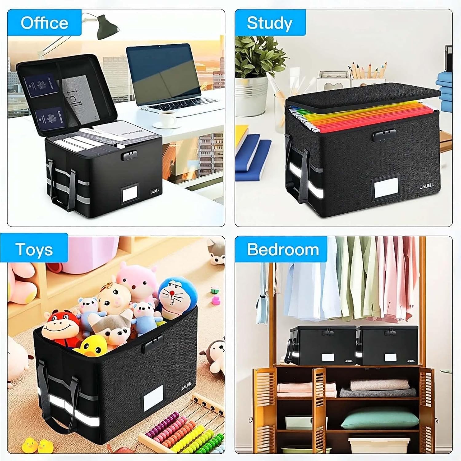 Fireproof Box with Lock, Document Storage Organizer with Lid, organizer Filing S