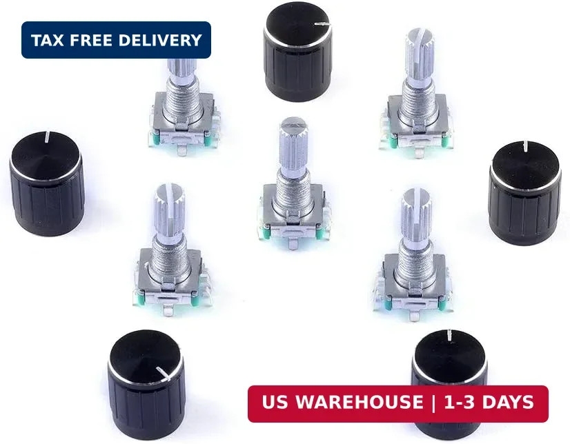5Pcs 360 Degree Rotary Encoder Code Switch Digital Potentiometer with Push Butto