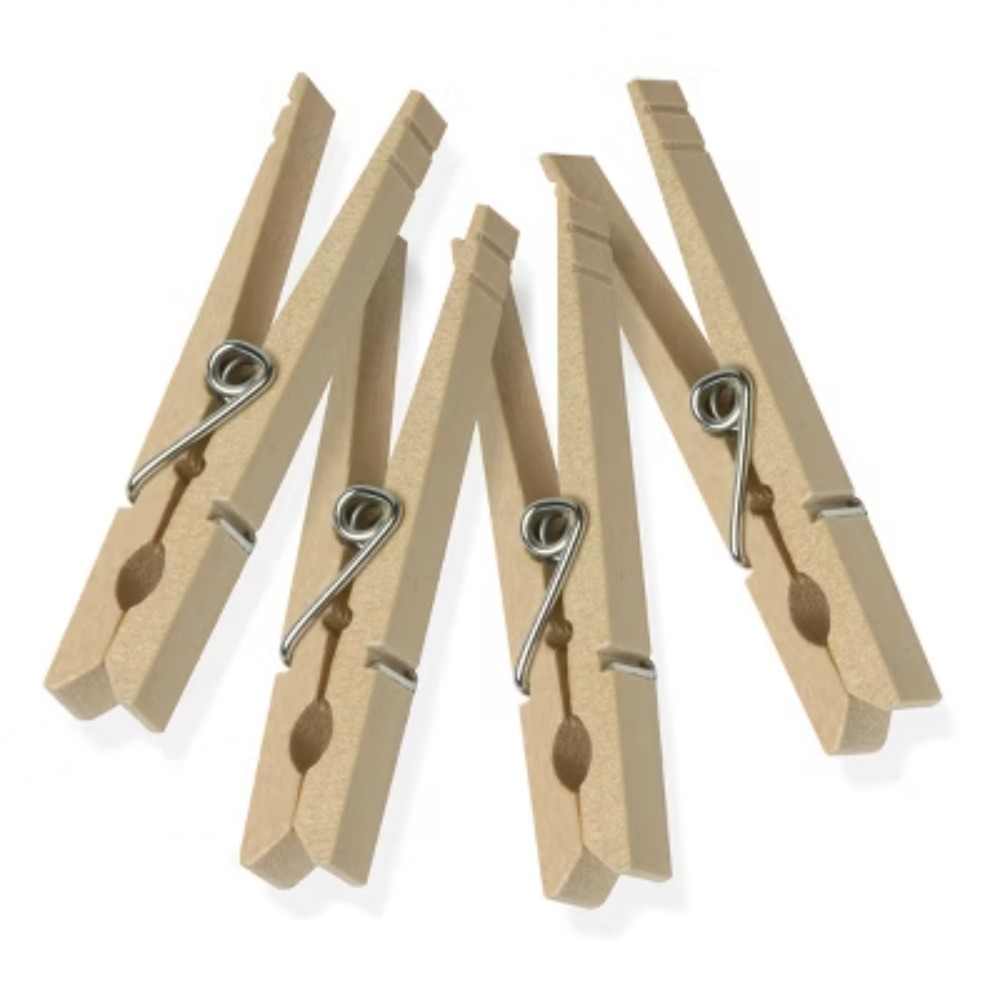 50pk Clothespins Light Brown - Room Essentials: Wooden Clothing Pins, Hardwood