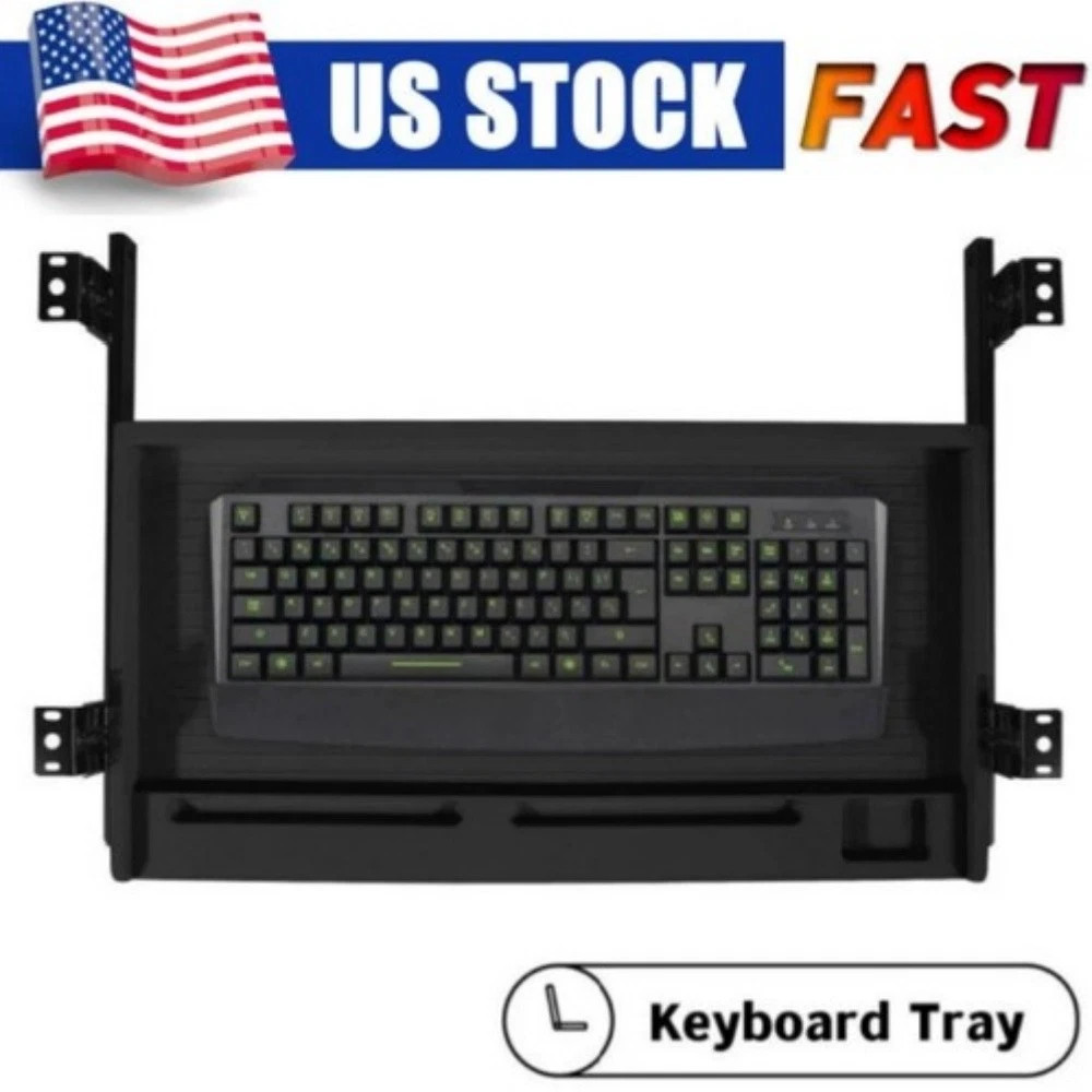 Under Desk Keyboard Tray, 21" Wx15"D Sturdy Key Board Tray Under Desk Slide