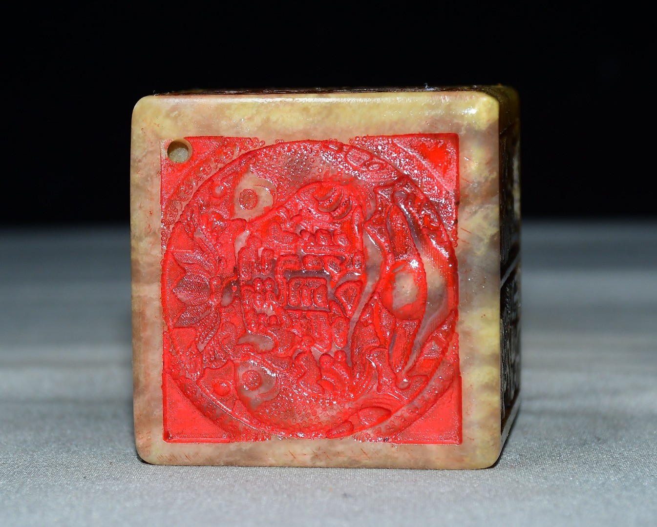 Exquisite Shoushan Stone Six Sided Seal Ornament