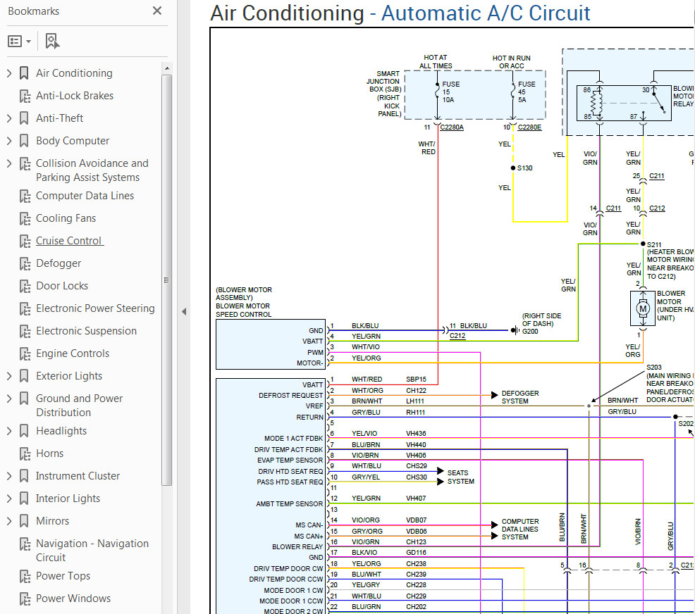 Ford Mustang 2014 Color Wiring Diagrams Schematic V8 5.0L pdf