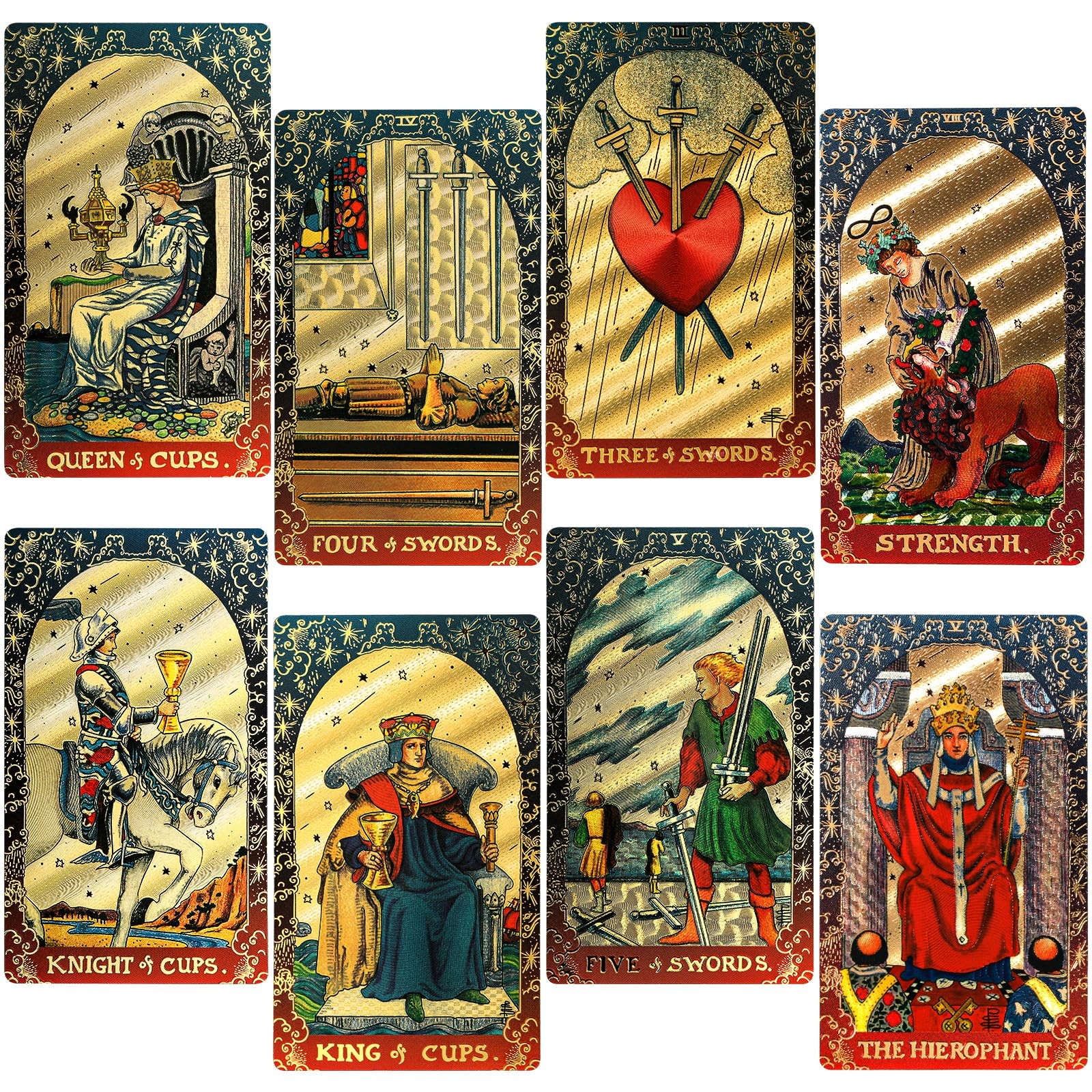 KIINO 78 Gold Foil Tarot Deck with Gift Box,Original Standard Tarot,