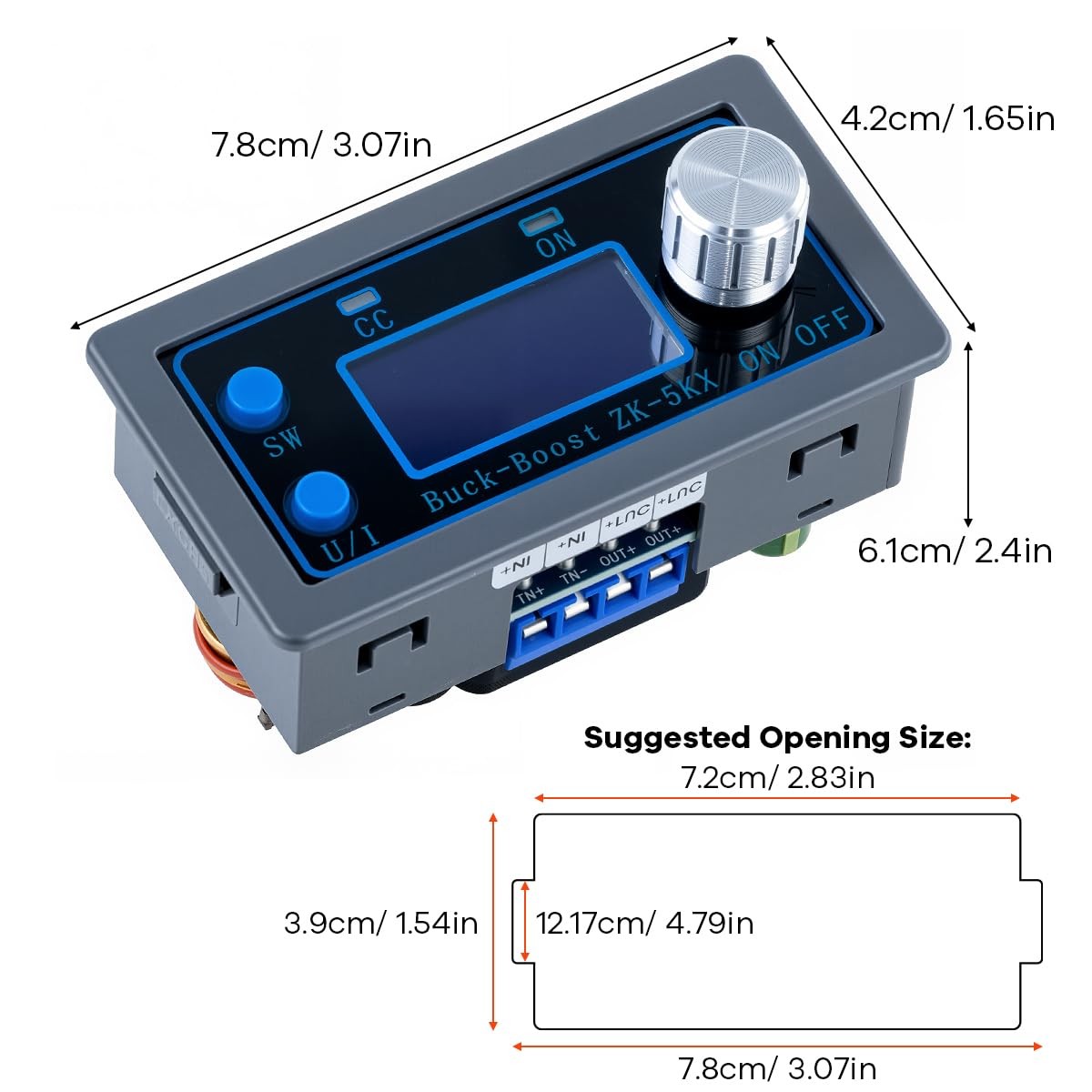 DC-DC Buck Boost Converter CC/CV 0.6-36V 5A Adjustable Lab Power Supply Module