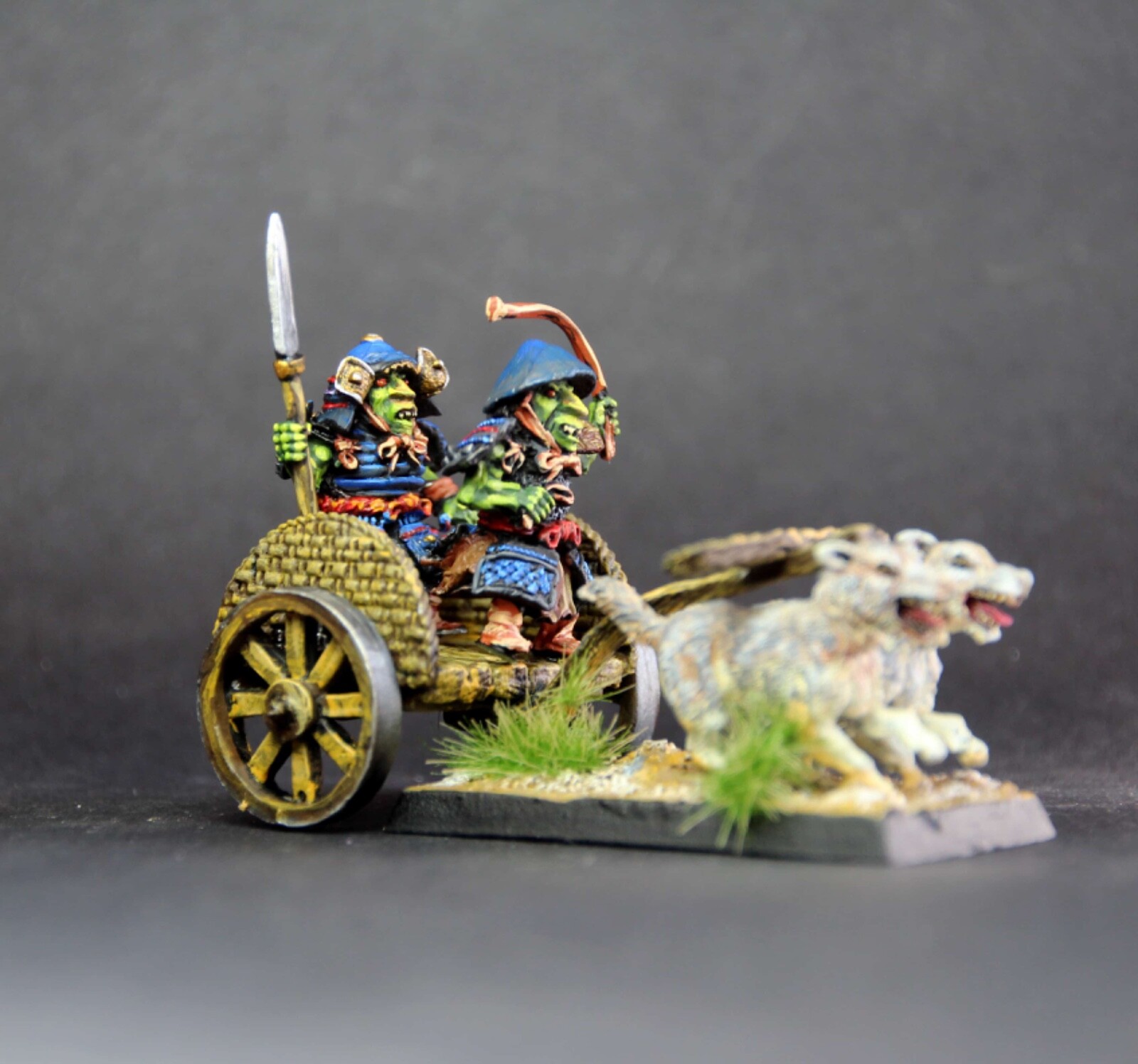 Samurai Goblin Small Chariot 28mm Metal Unpainted