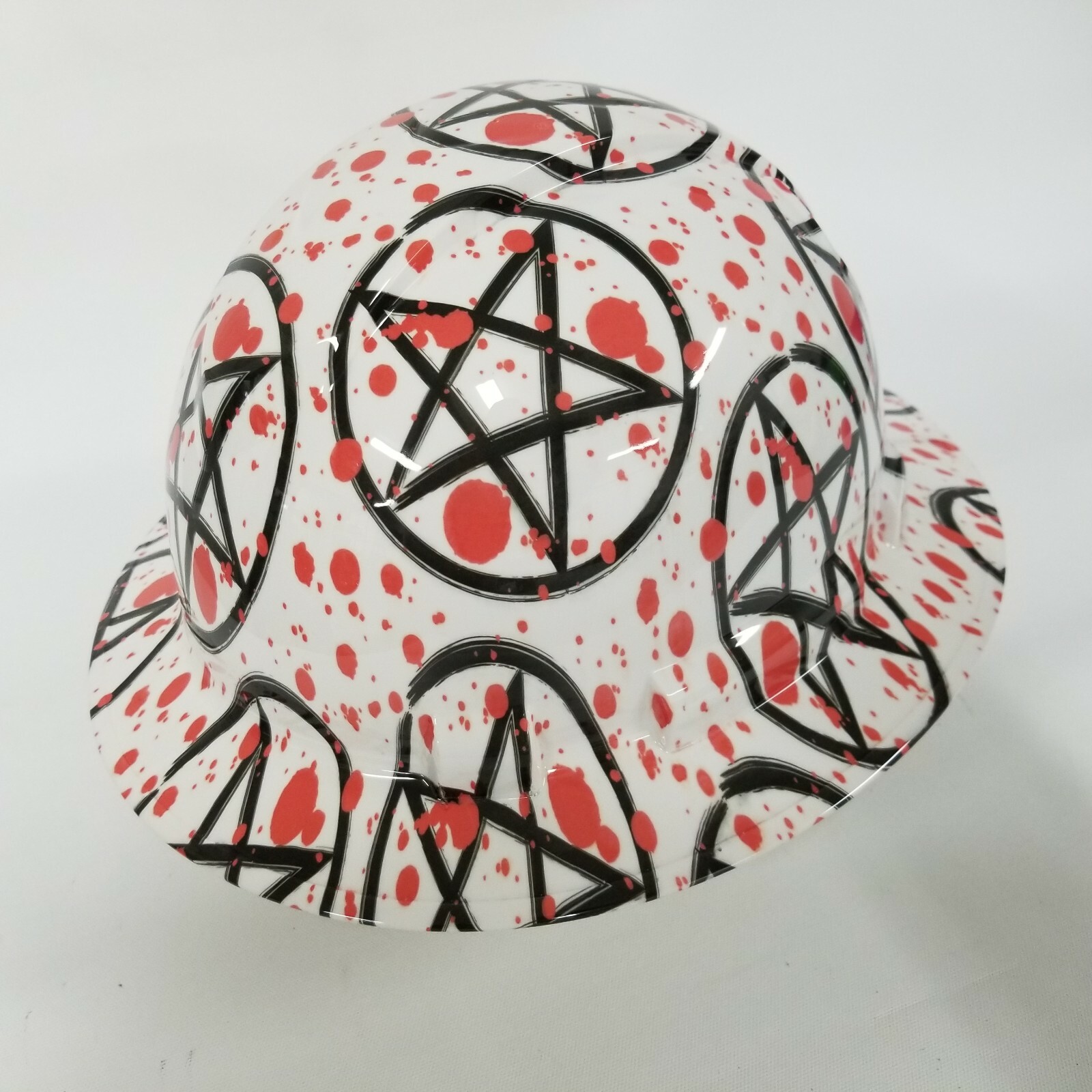 NEW FULL BRIM Hard Hat custom hydro dipped in SHOUT AT THE DEVIL, PENTEGRAM