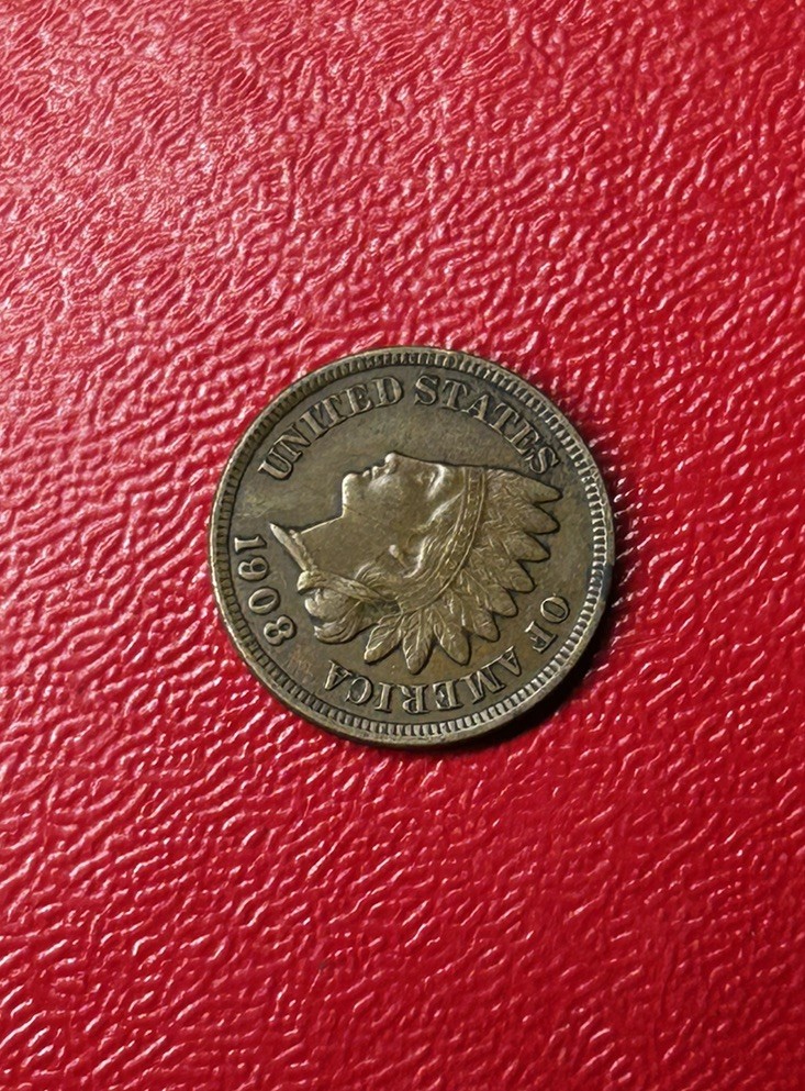 1908 Indian Head Cent Extremely Fine/About Uncirculated Condition Amazing #CW41