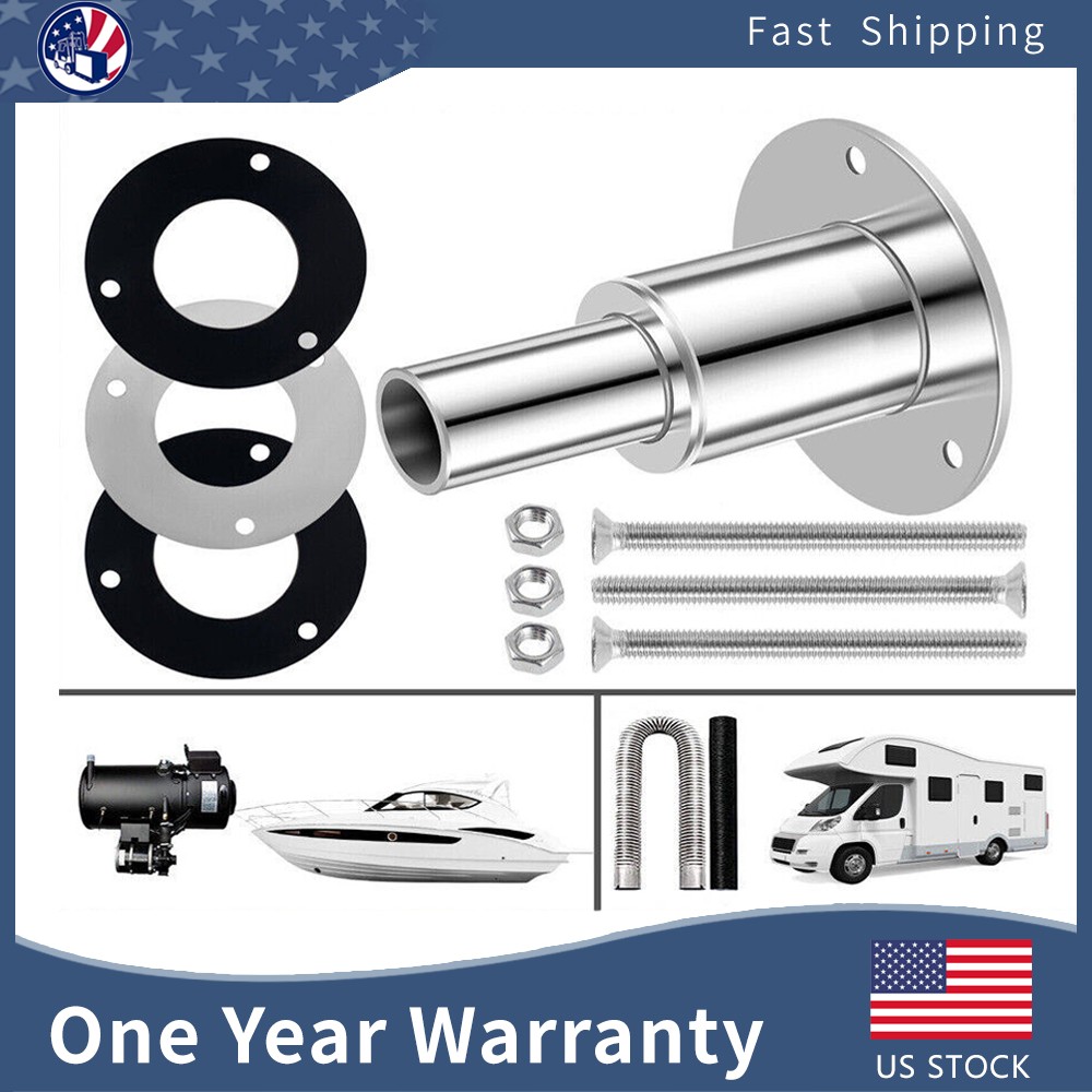 316 Stainless Steel Thru Hull Exhaust Fittings 24mm Pipe Tube for Diesel Heaters