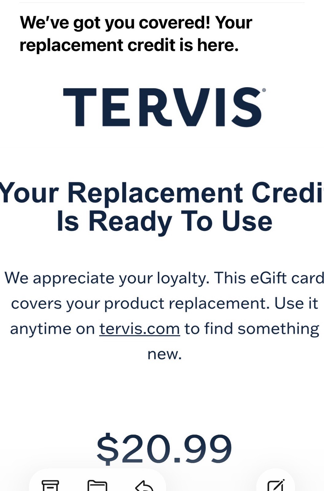 Tervis.com Online Gift Card $20.99 Value See Notes