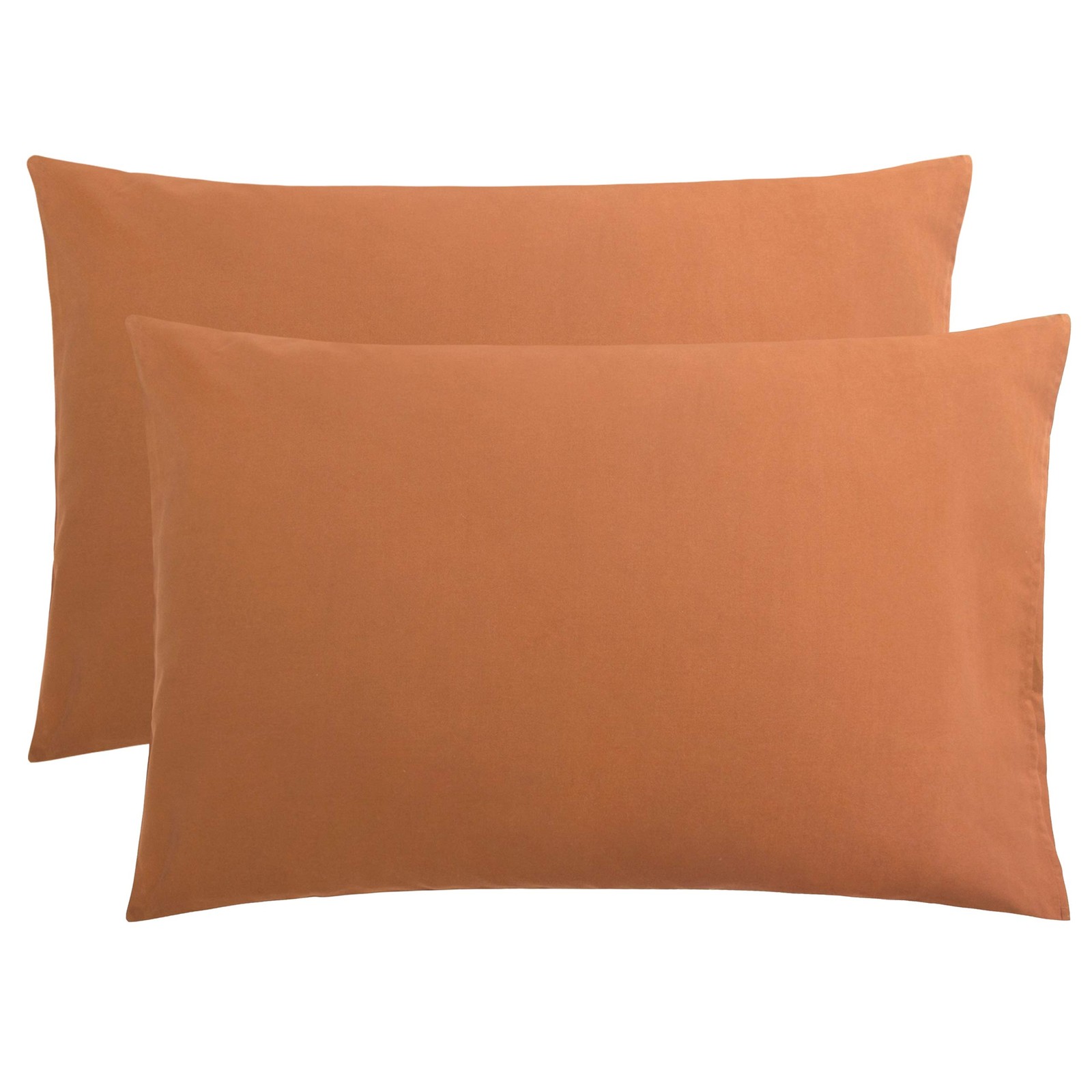 Microfiber Queen Pillowcases, Set Of 2, Wrinkle Resistant, Brown