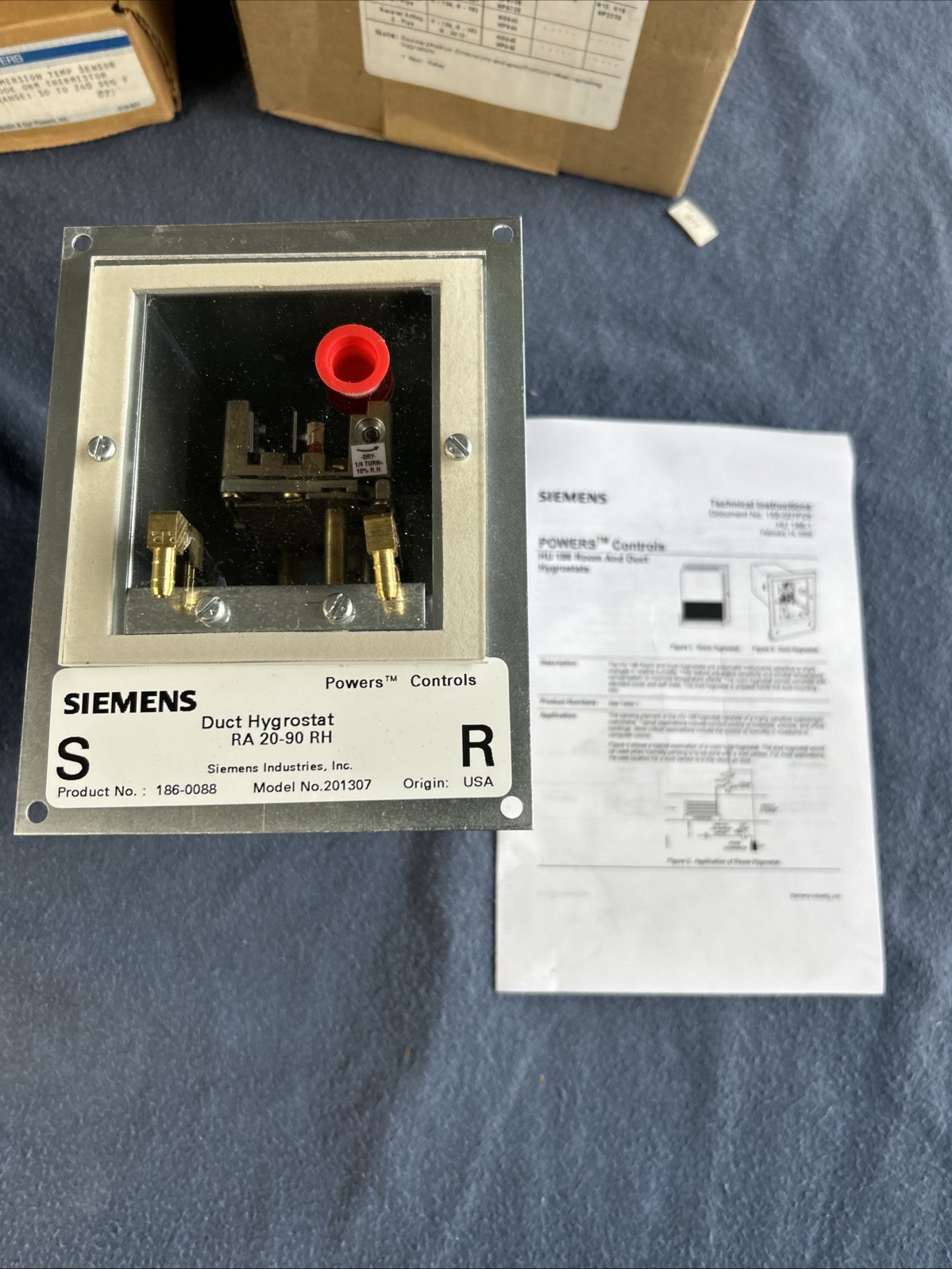 Siemens Powers Duct Hyrostat  RA 20-90 RH 201 307 HU 186 186-0088 NEW
