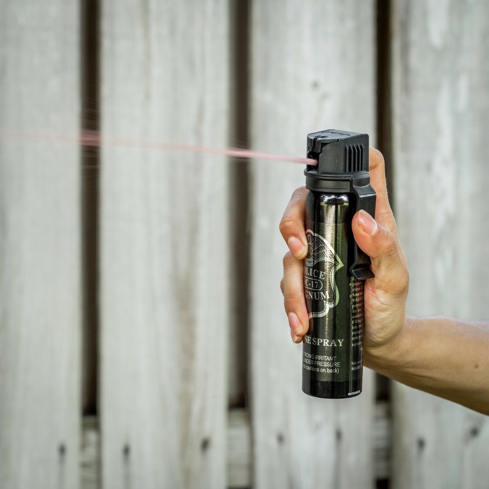 POLICE MAGNUM Pepper Spray 5 ounce Flip Top Belt Clip Fogger Defense Security