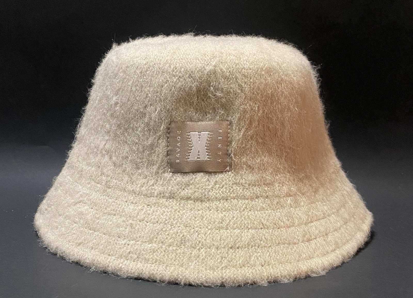 Savage x Fenty /Rihanna Fuzz Fit Knit Bucket Hat Doe Eyed Beige One Size NWT