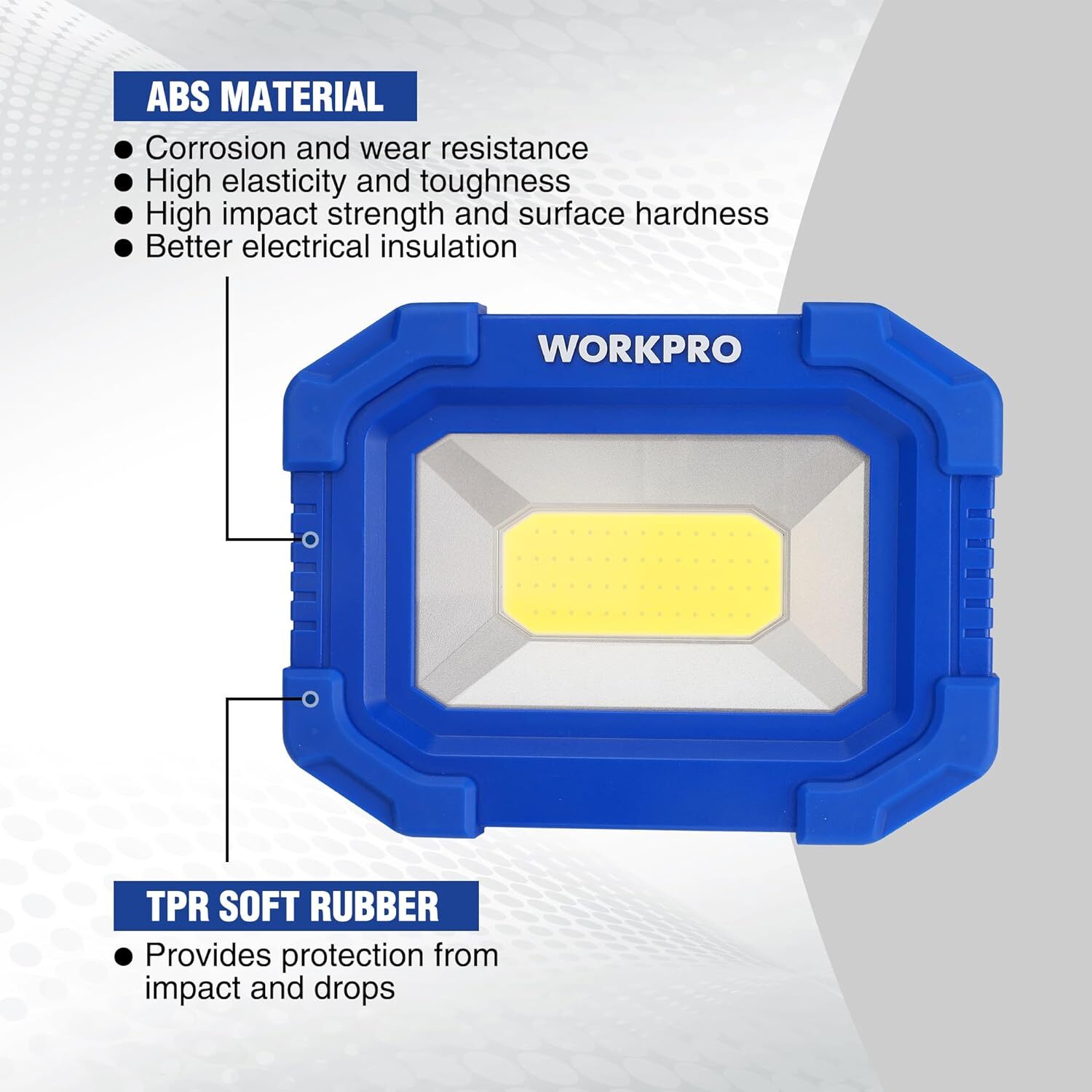 WORKPRO LED Work Light Rechargeable Magnetic with Stand 2 Pack 4Modes 2000LM COB