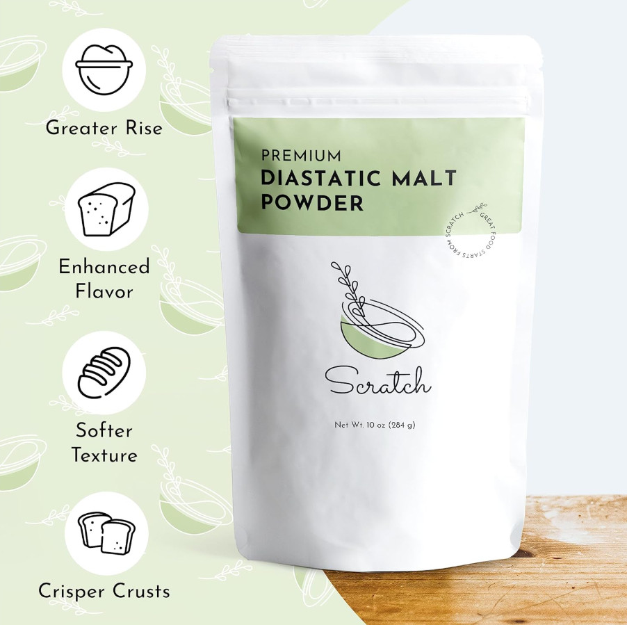 Scratch Diastatic Malt Powder for Baking - (10oz) Dried Barley Bread Improver US