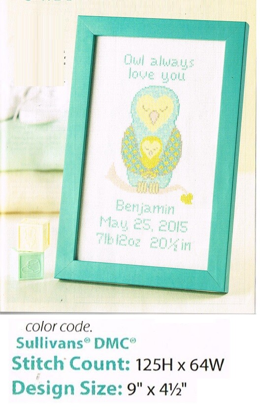 OWL ALWAYS LOVE YOU   CROSS STITCH PATTERN ONLY -   YD  QEA
