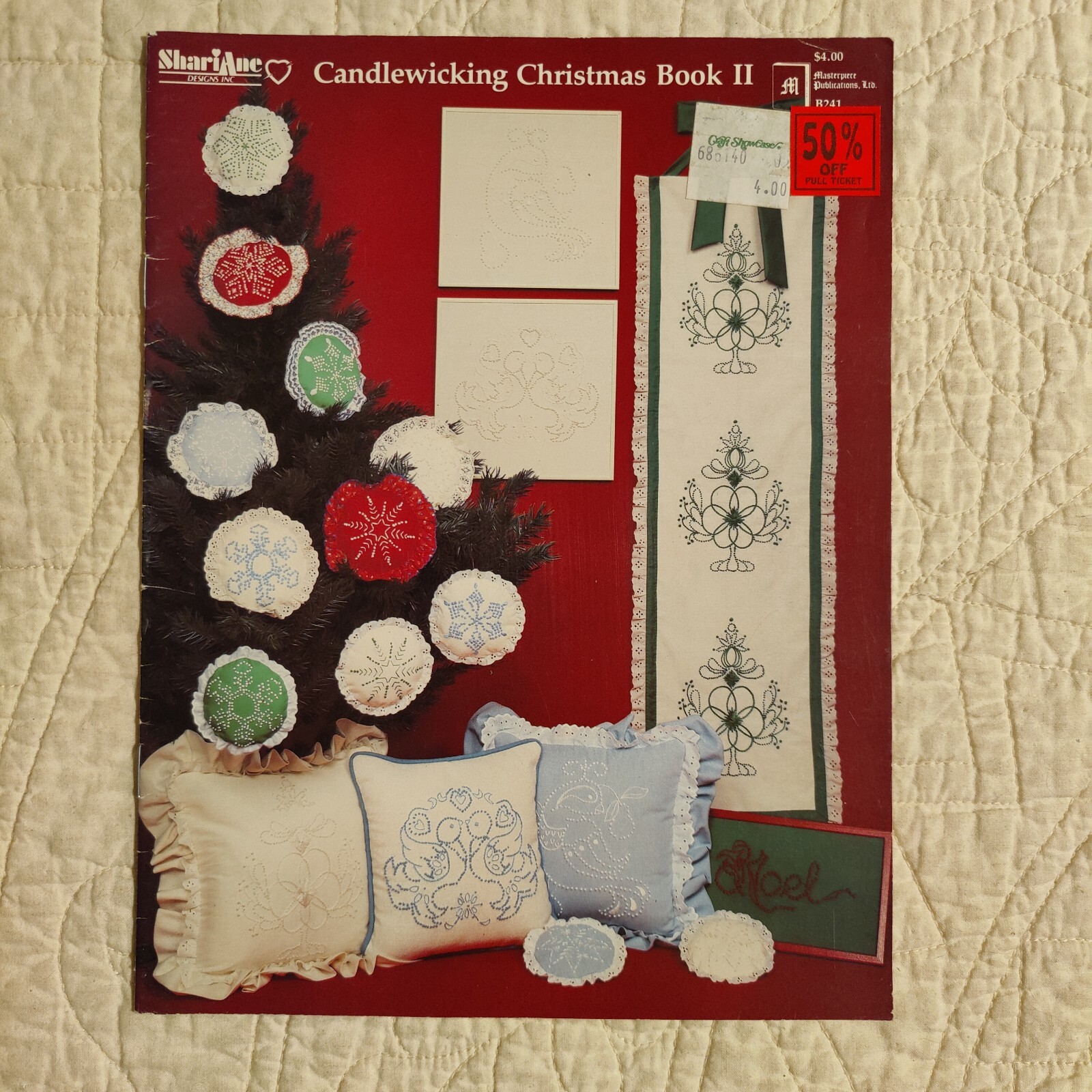 1983 Vtg Candlewicking Christmas Embroidery Pattern Template Booklet ShariAne