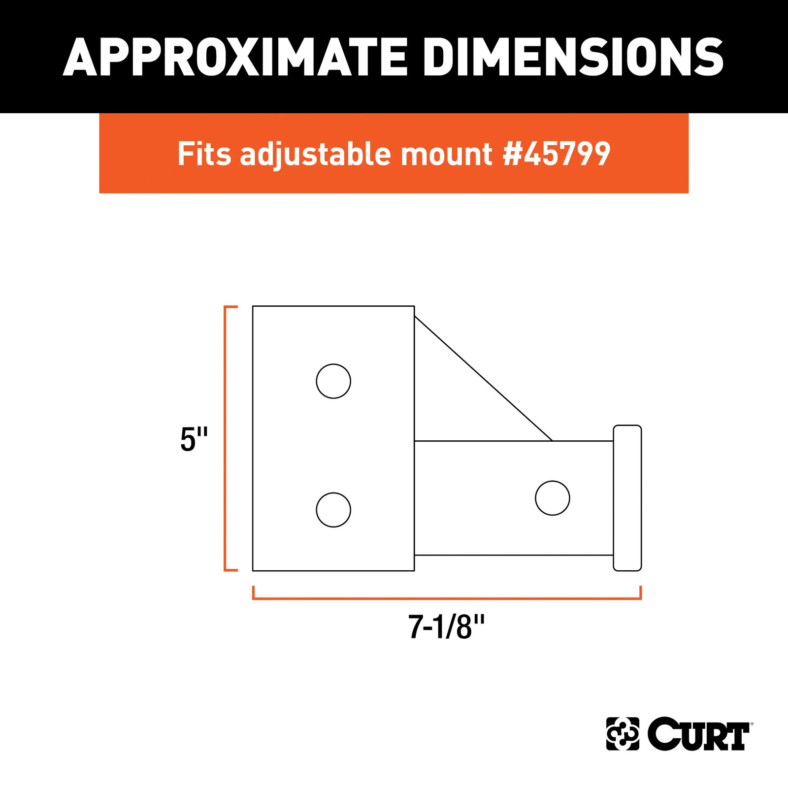 CURT Replacement Adjustable Tri-Ball Tube Mount Hitch for CURT #45799