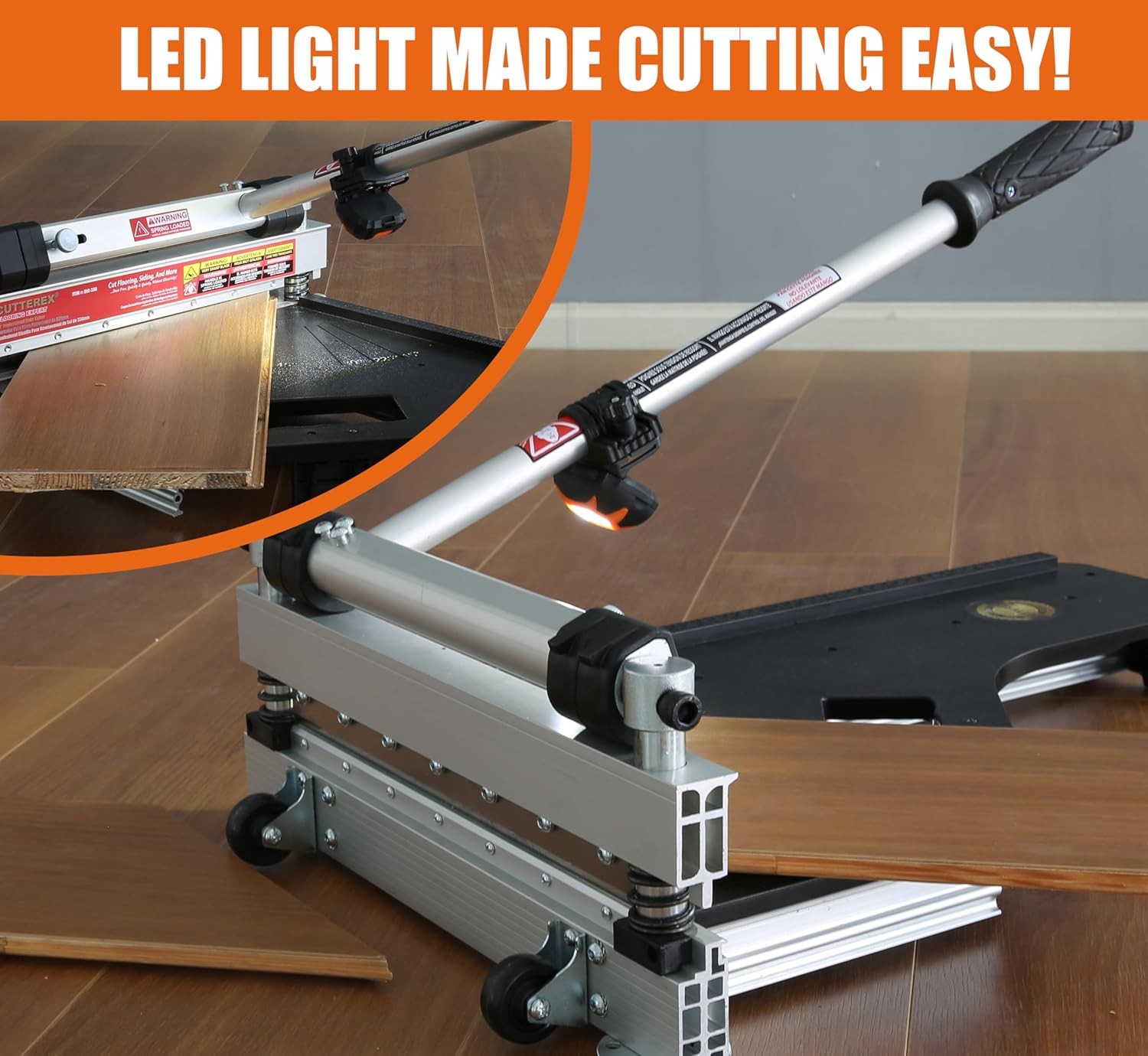 13” Vinyl Floor Cutter with Wheels – Easy Angle & Length Cutting, Flooring Tools