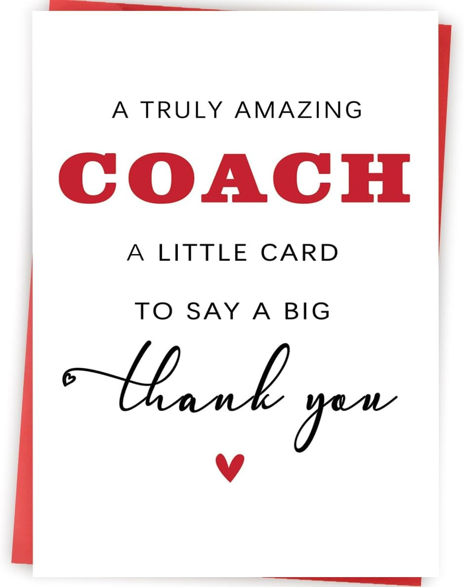 Thank You Coach Card, Coaches Appreciation Gifts for Men Women, Basketball Socce