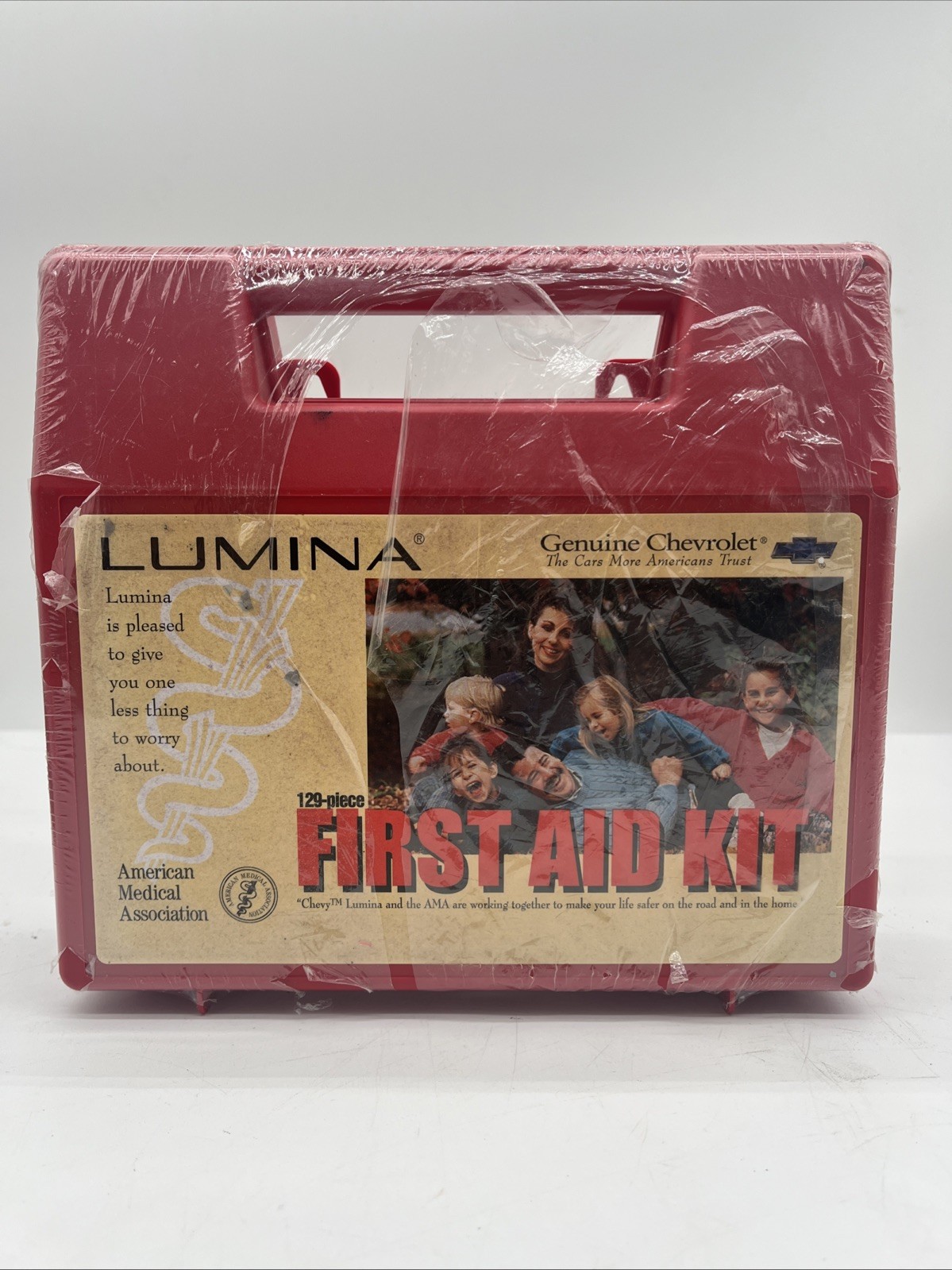 1997 Chevy Lumina First Aid Kit, Partially Torn Plastic, Sealed. 129 Pieces