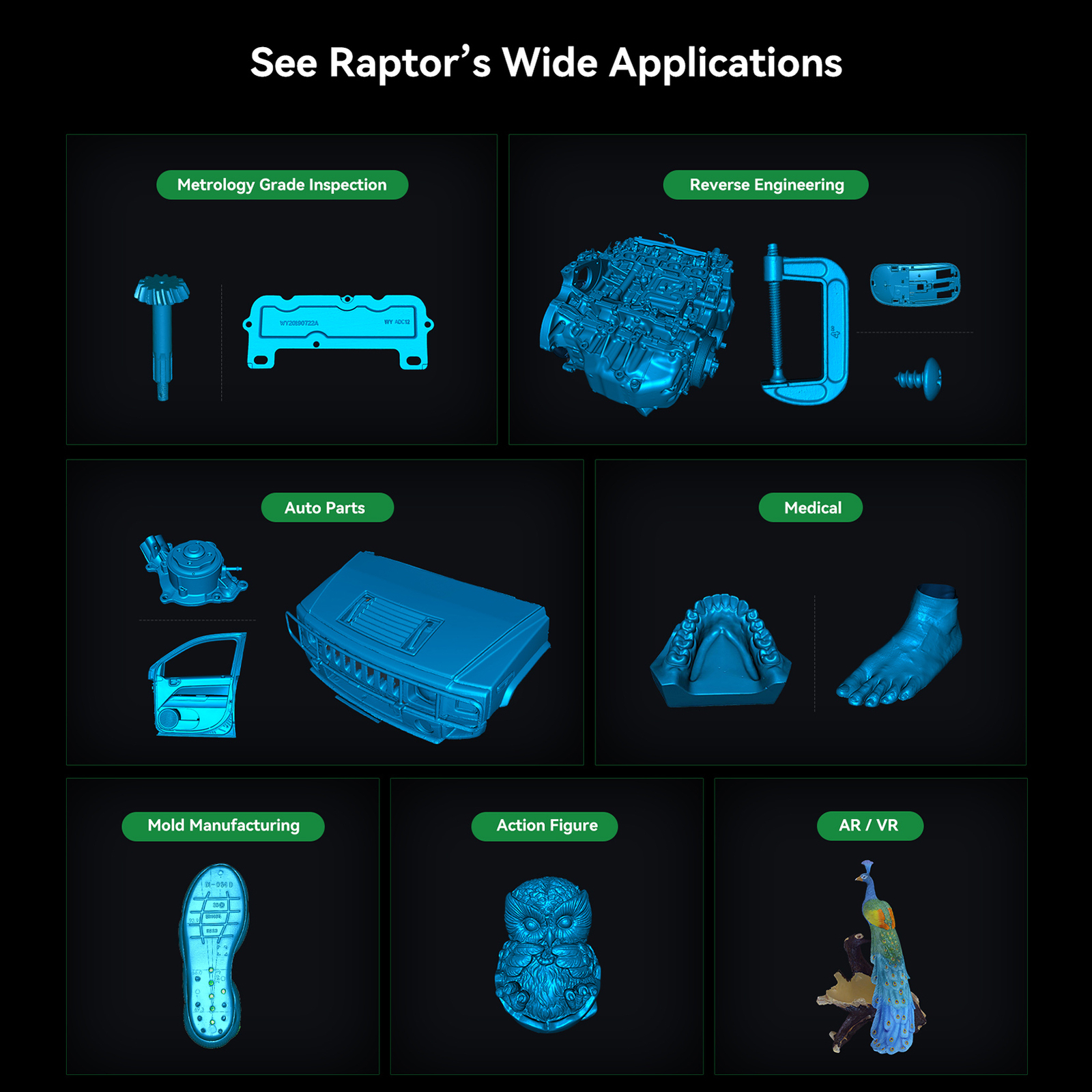 Creality 3D CR-Scan Raptor Multiple-line Blue & NIR Consumer 3D for 3D D6U8