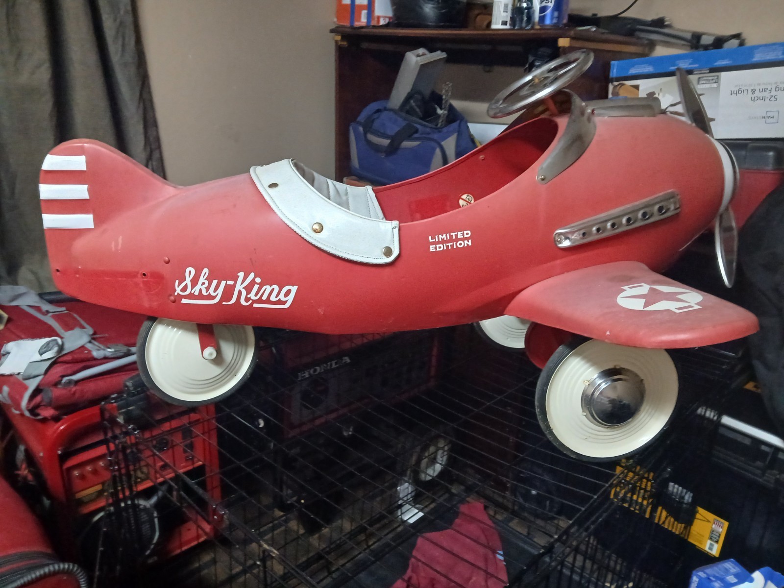 1940’s Metal Toy Pedal Cart Sky-King Airplane Limited Edition Collectible