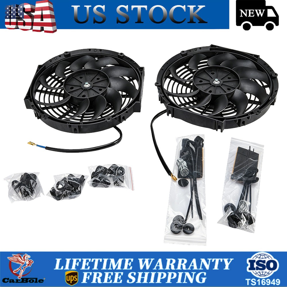 12 Inch Electric Radiator Cooling Fan Slim Fan Push Pull Universal 12 Volts NEW